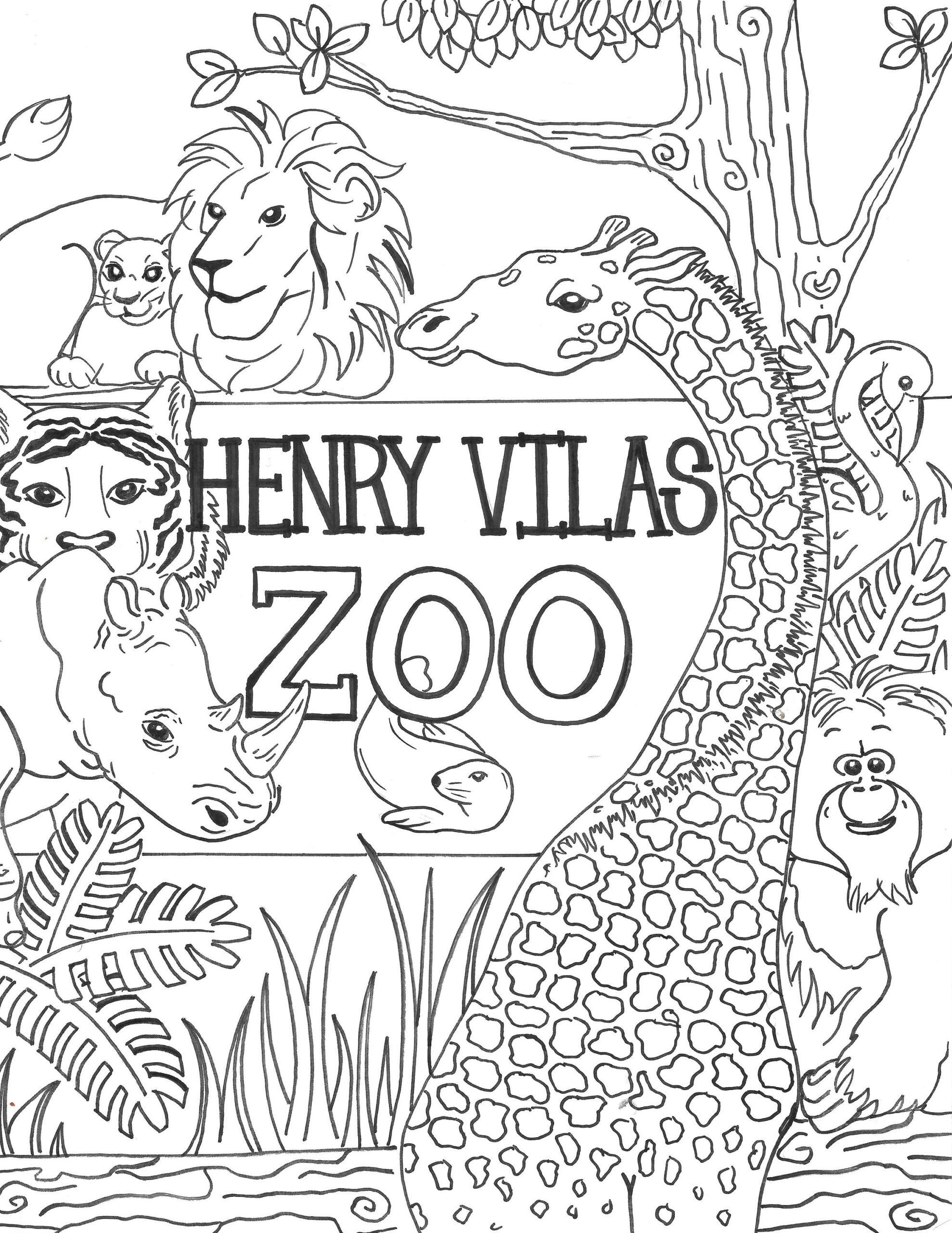 Realistic Zoo Coloring Pages