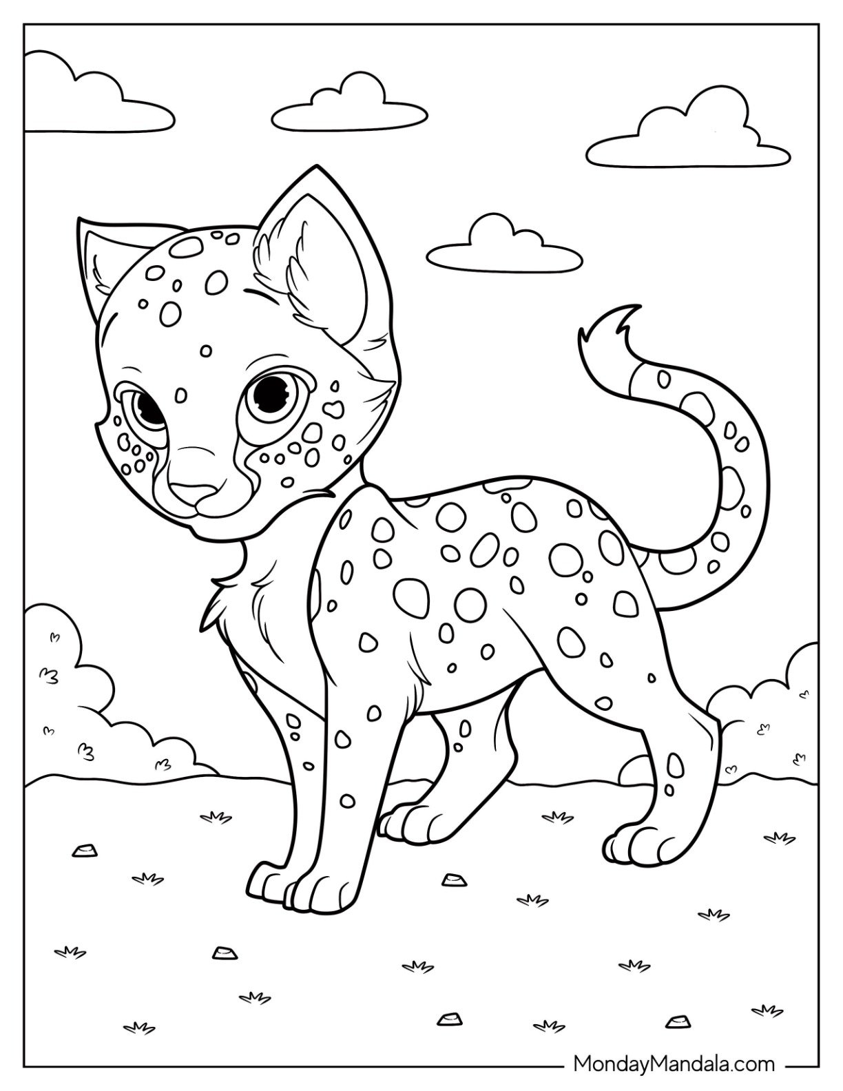 Cheetah Cubs Coloring Pages
