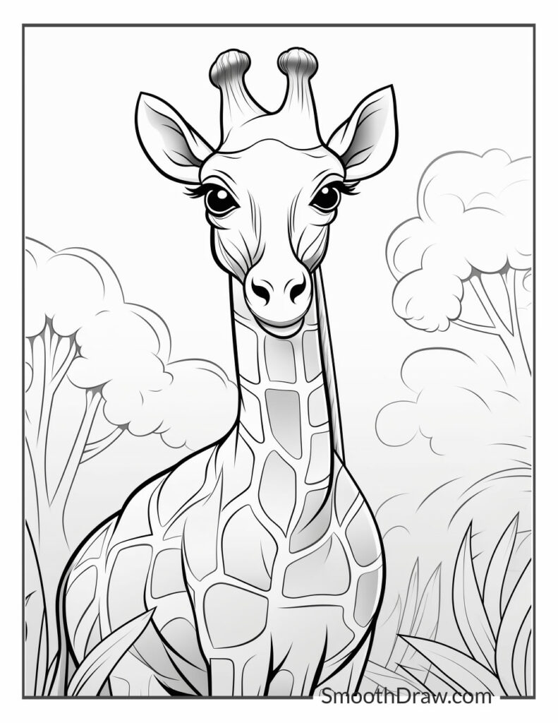 Cute Giraffe Coloring Pages