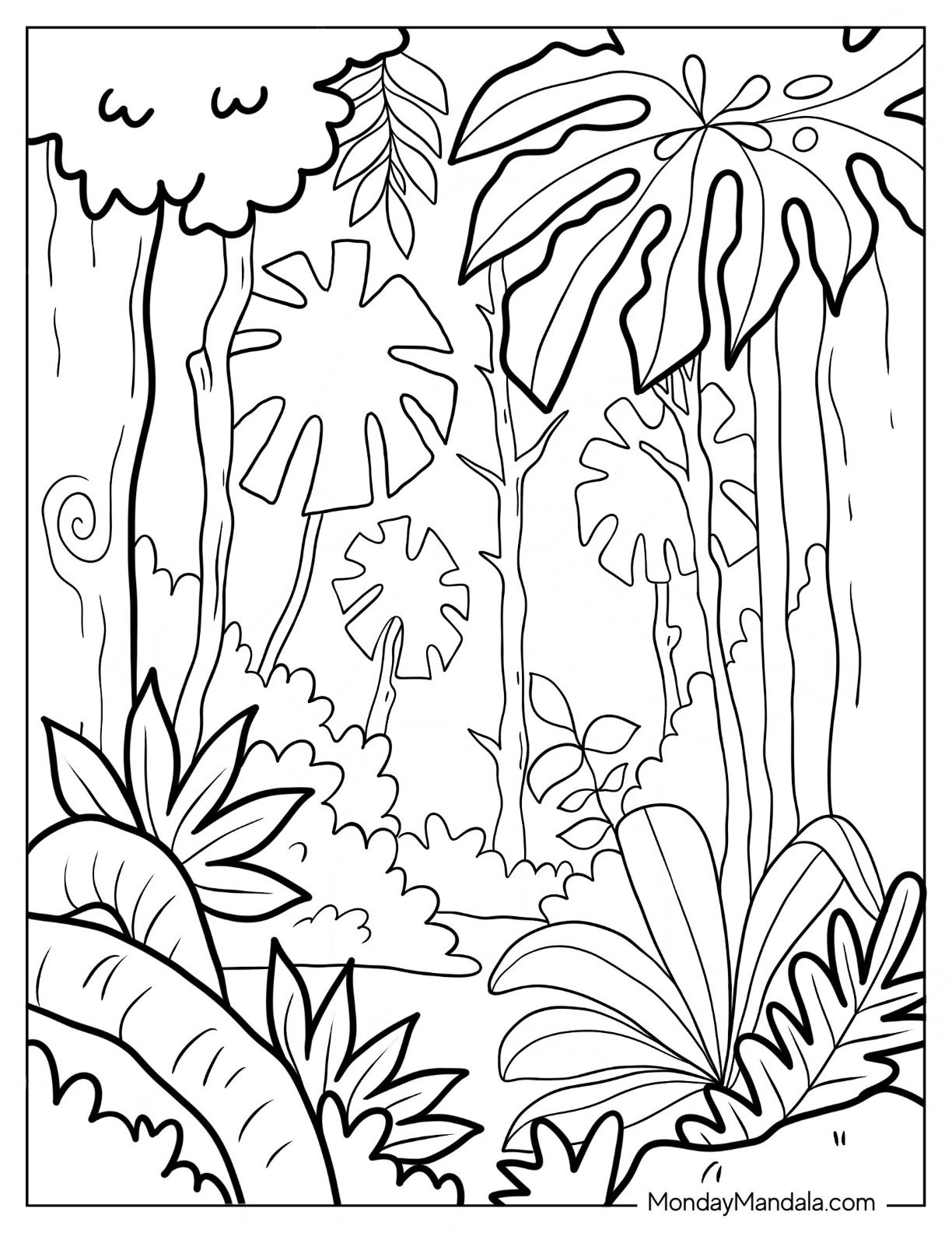 Jungle Scene Coloring Pages
