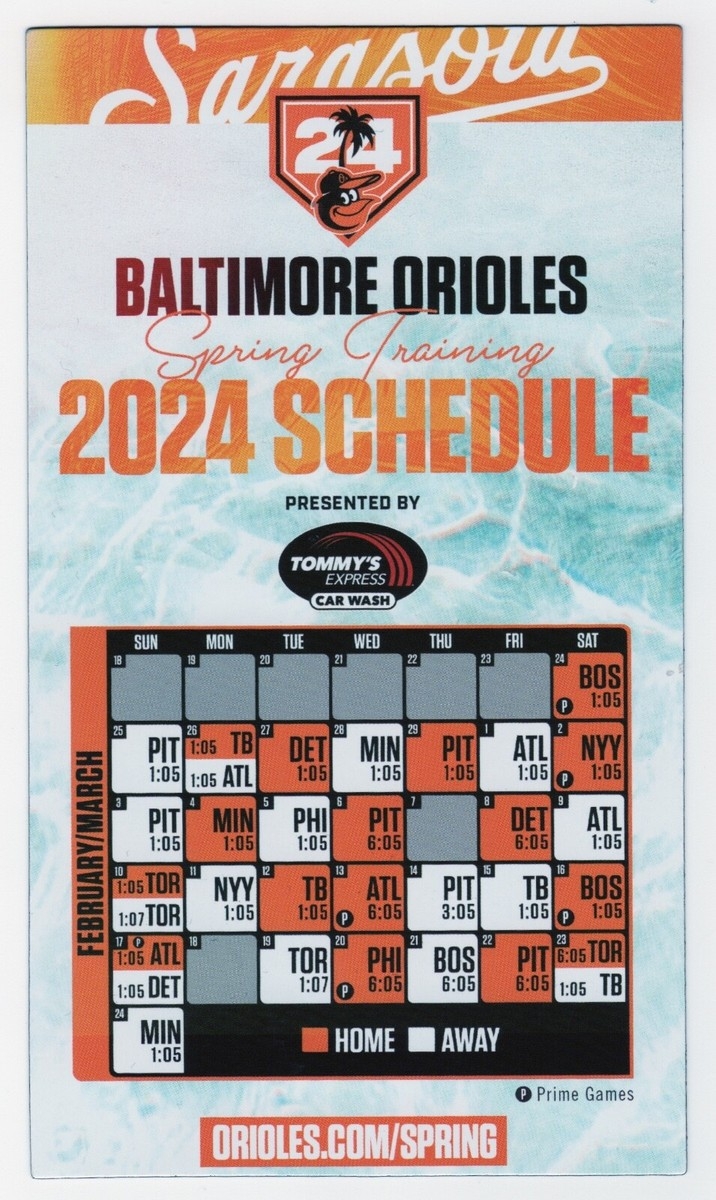 2024 Baltimore Orioles Spring Training Magnet Schedule SGA EBay