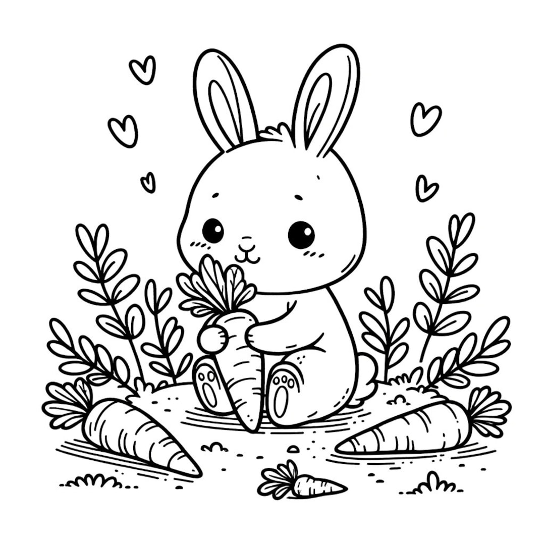 Cute Bunny Coloring Pages