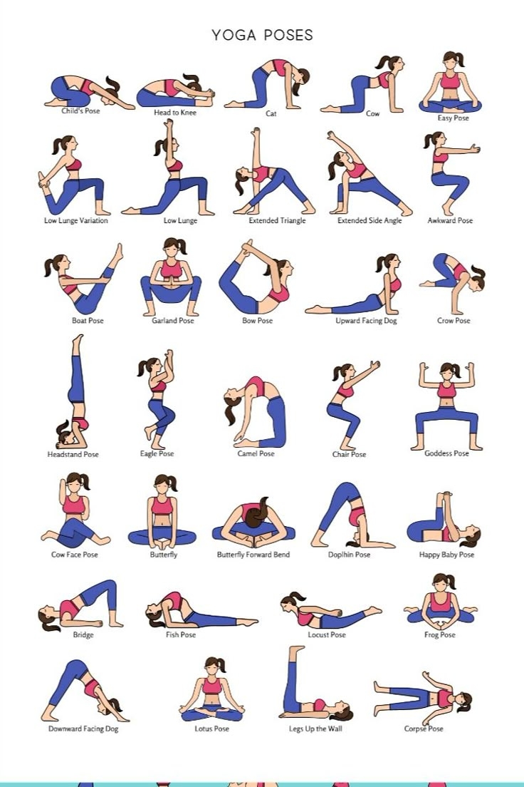 33 Yoga Poses Printable Poster In 2 Colors yoga Poses Poster Digital Download Printable Pdf 
