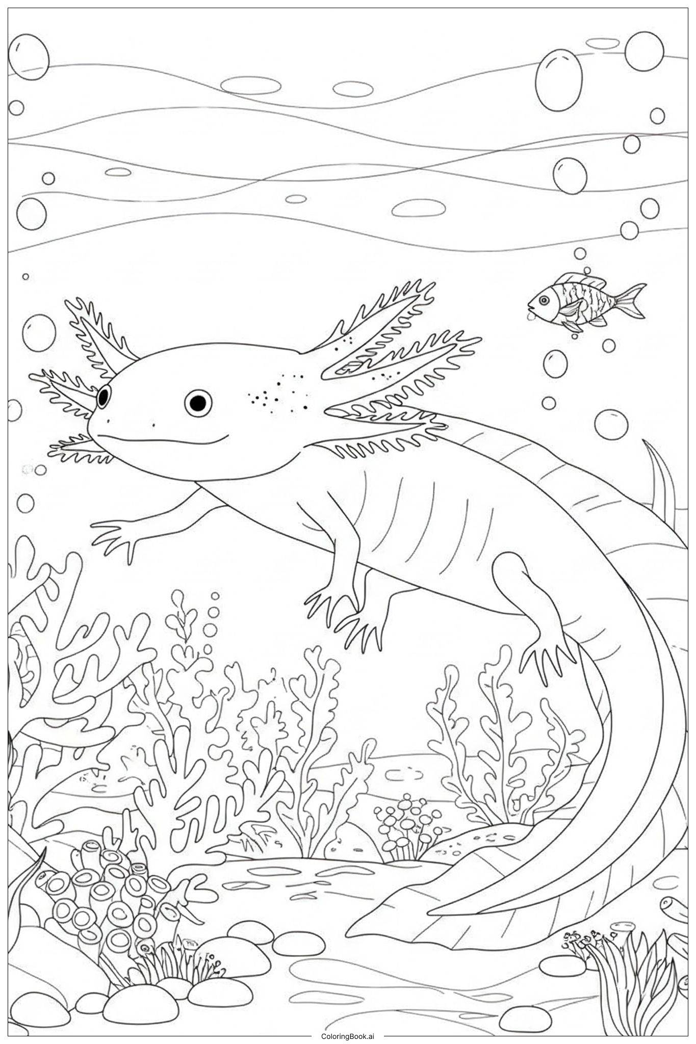 Axolotl Coloring Pag