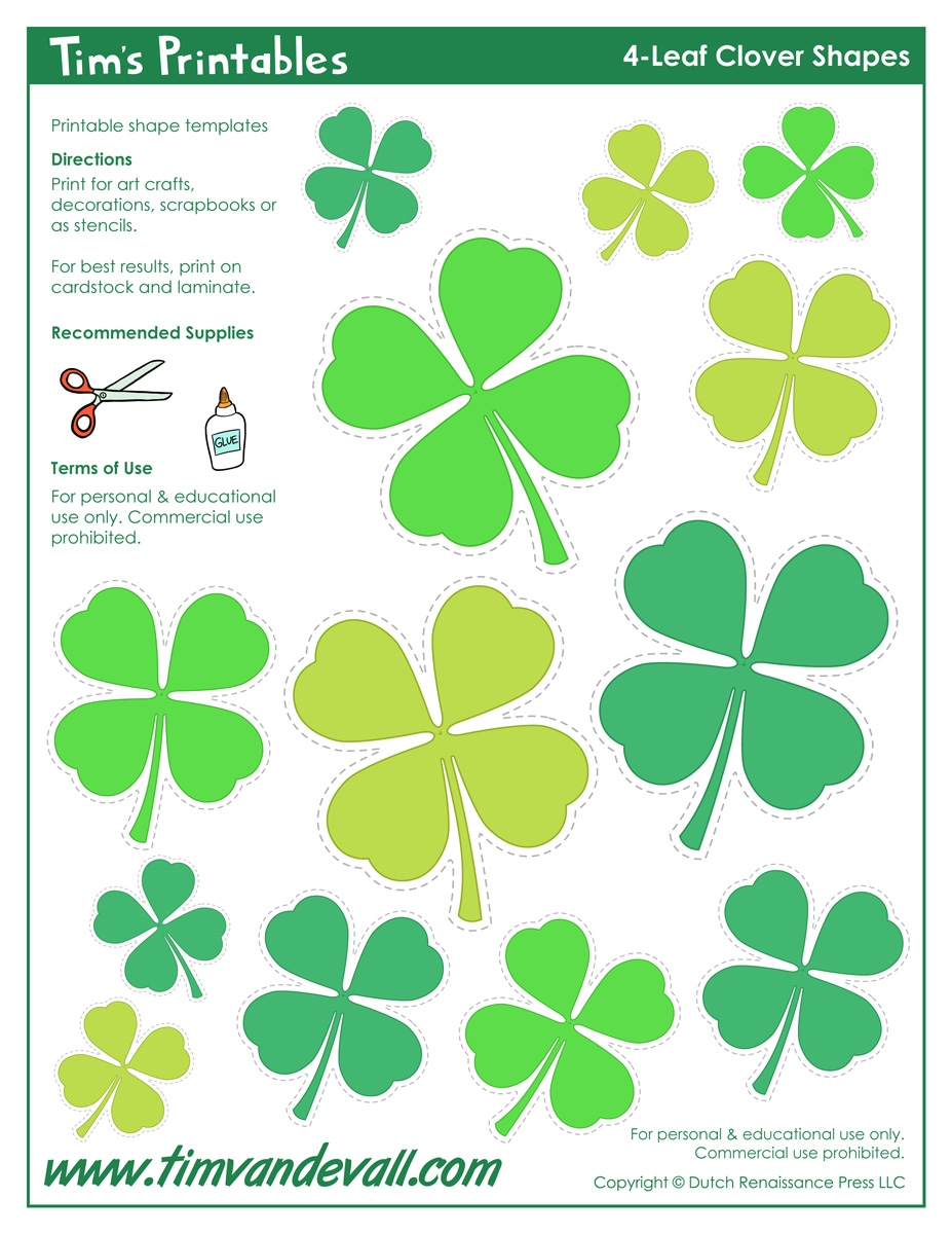 4 leaf clover printable