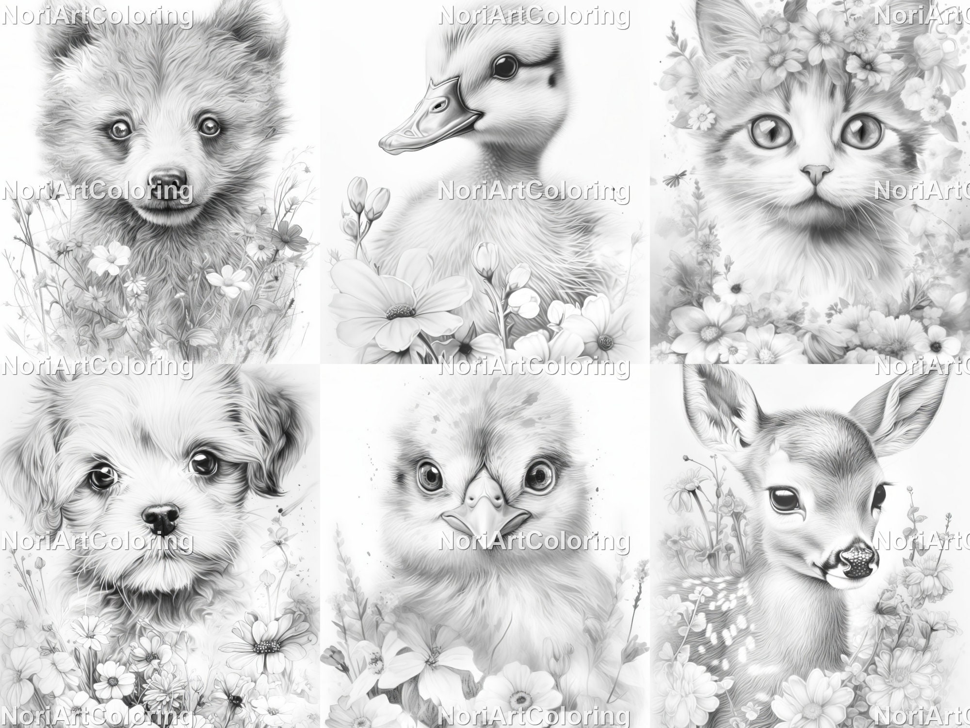 Realistic Baby Animal Coloring Pages