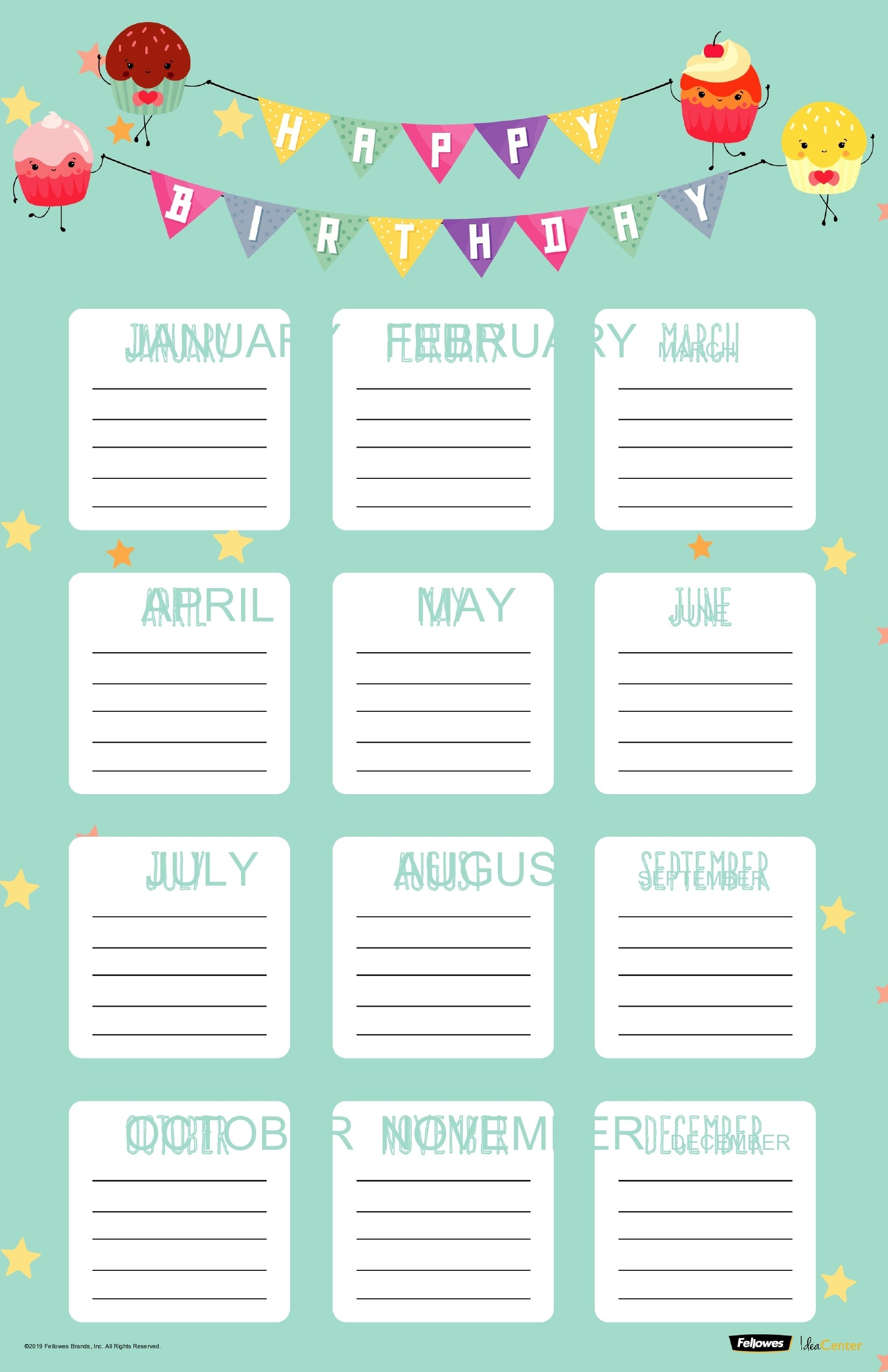 printable birthday calendar
