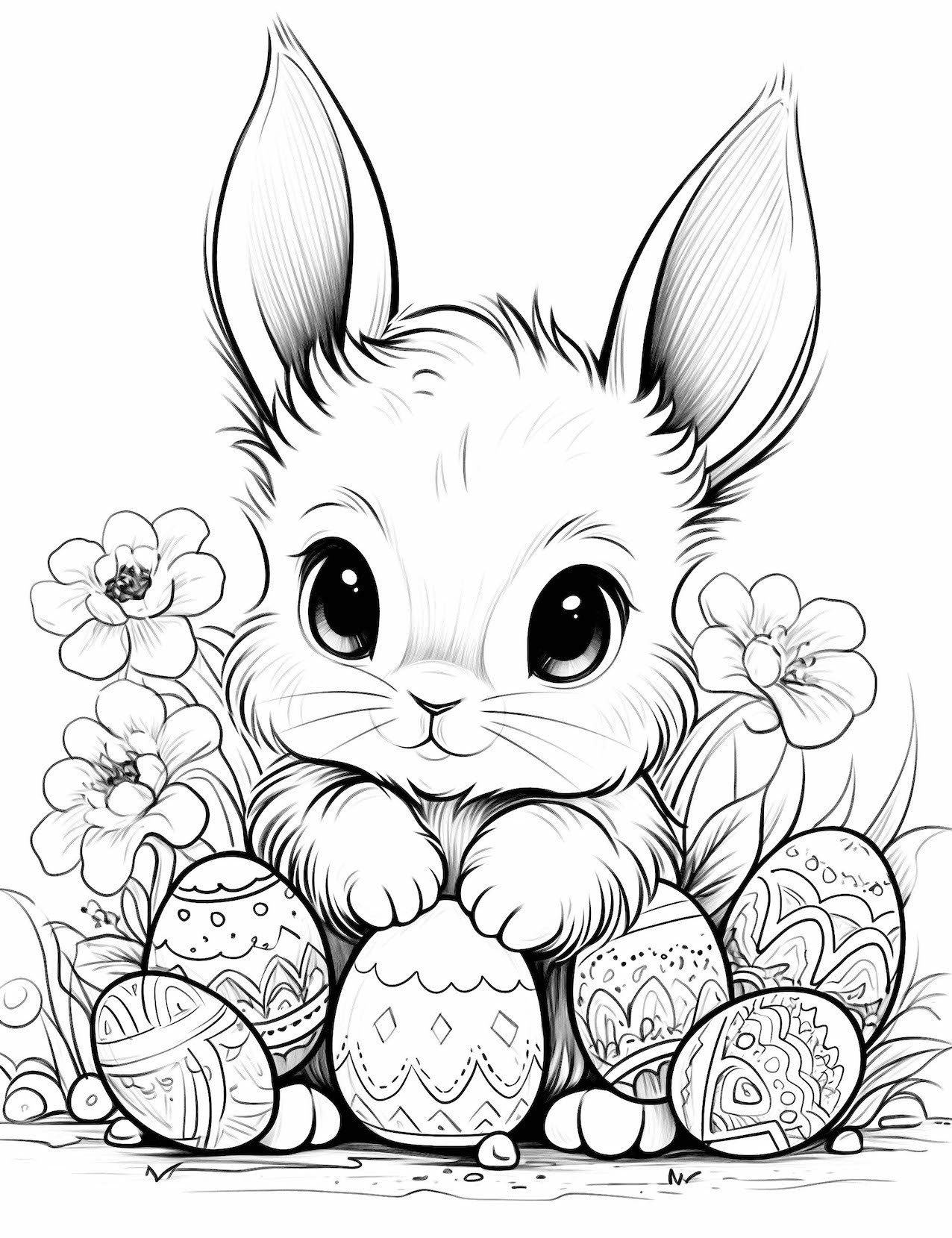 Cute Bunny Coloring Pages