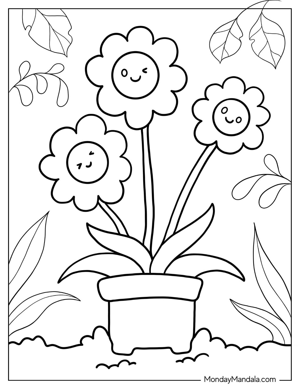 Flower Coloring Pages for Kids