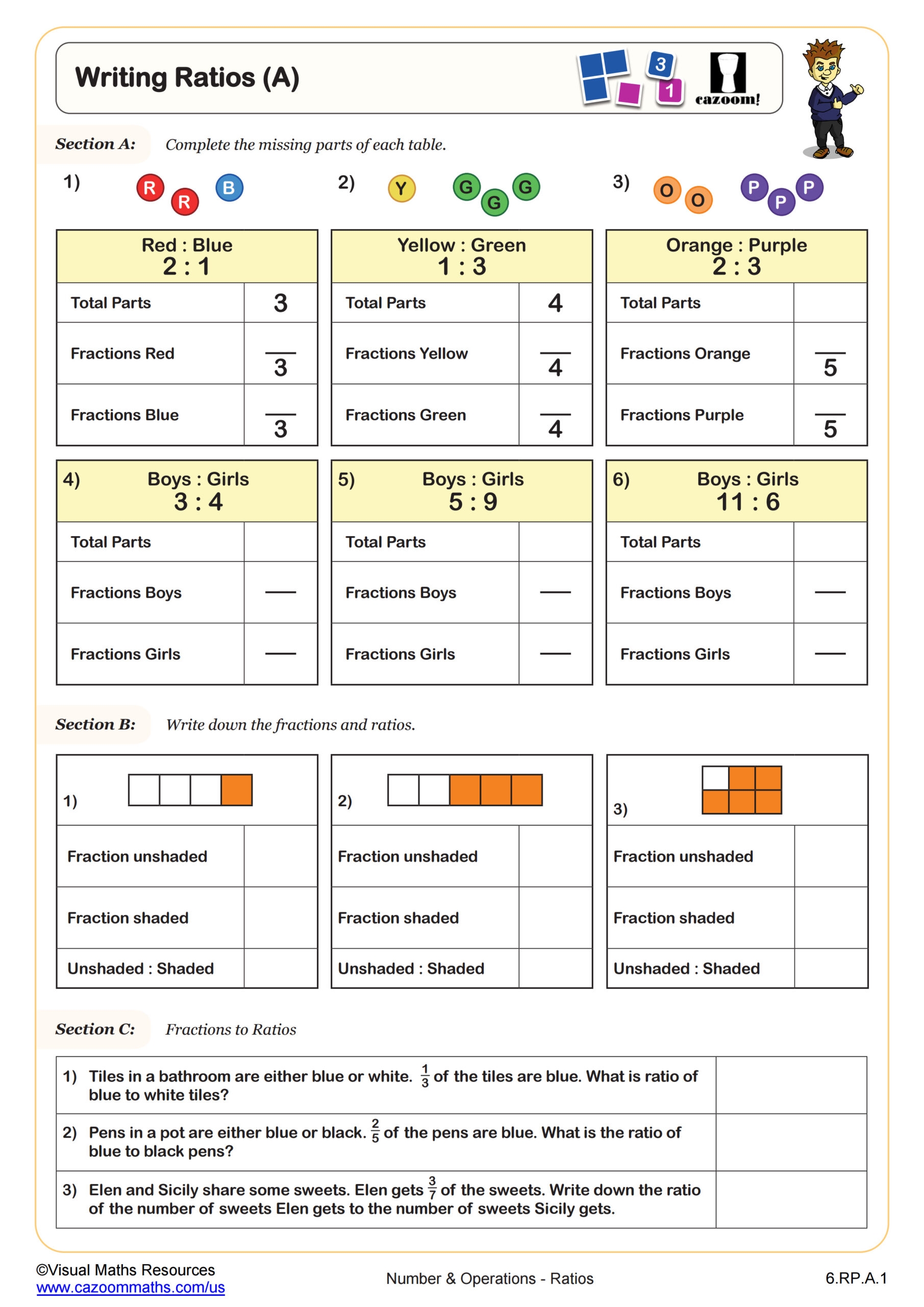 6th grade worksheets