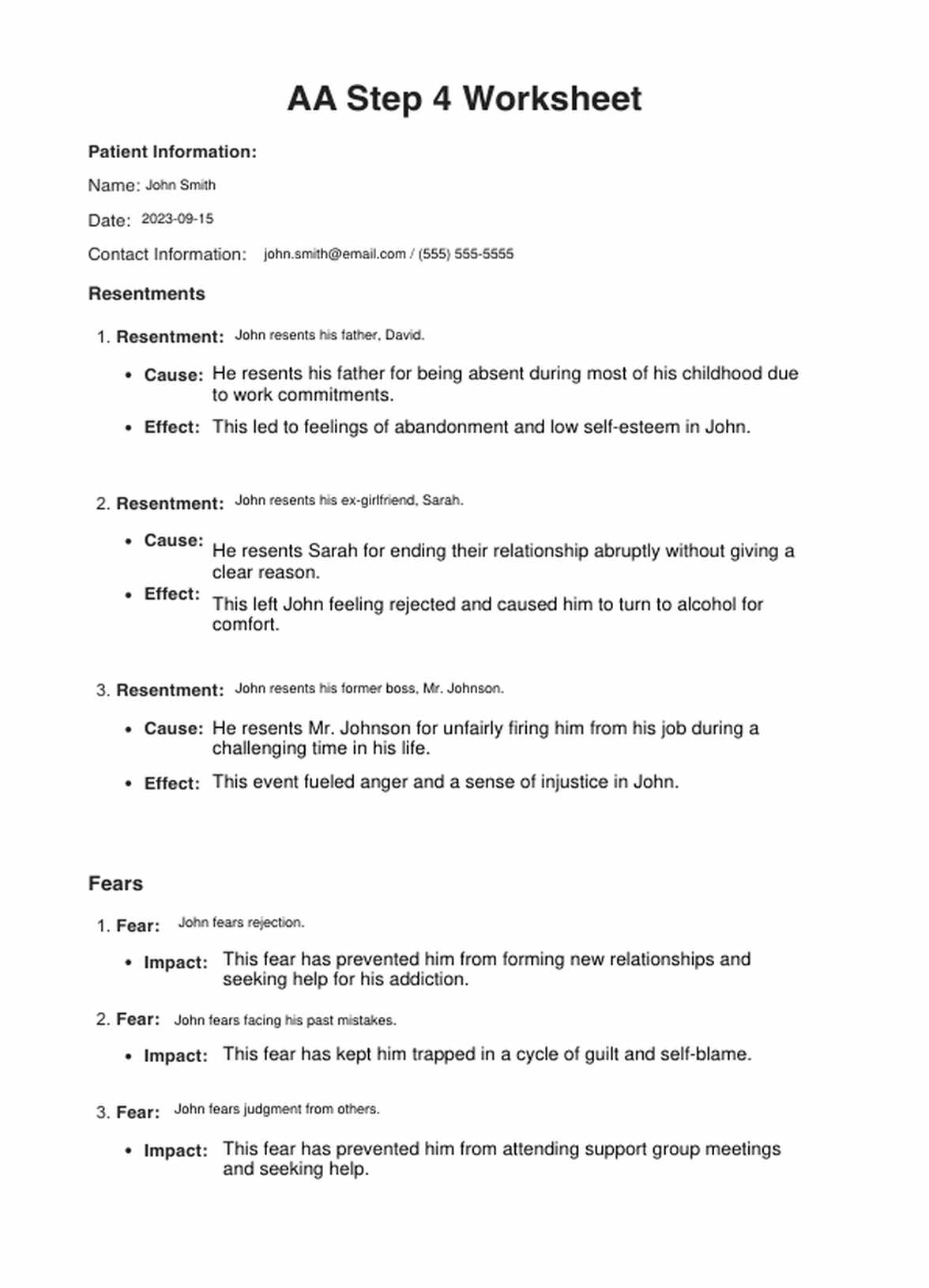 step 4 worksheet