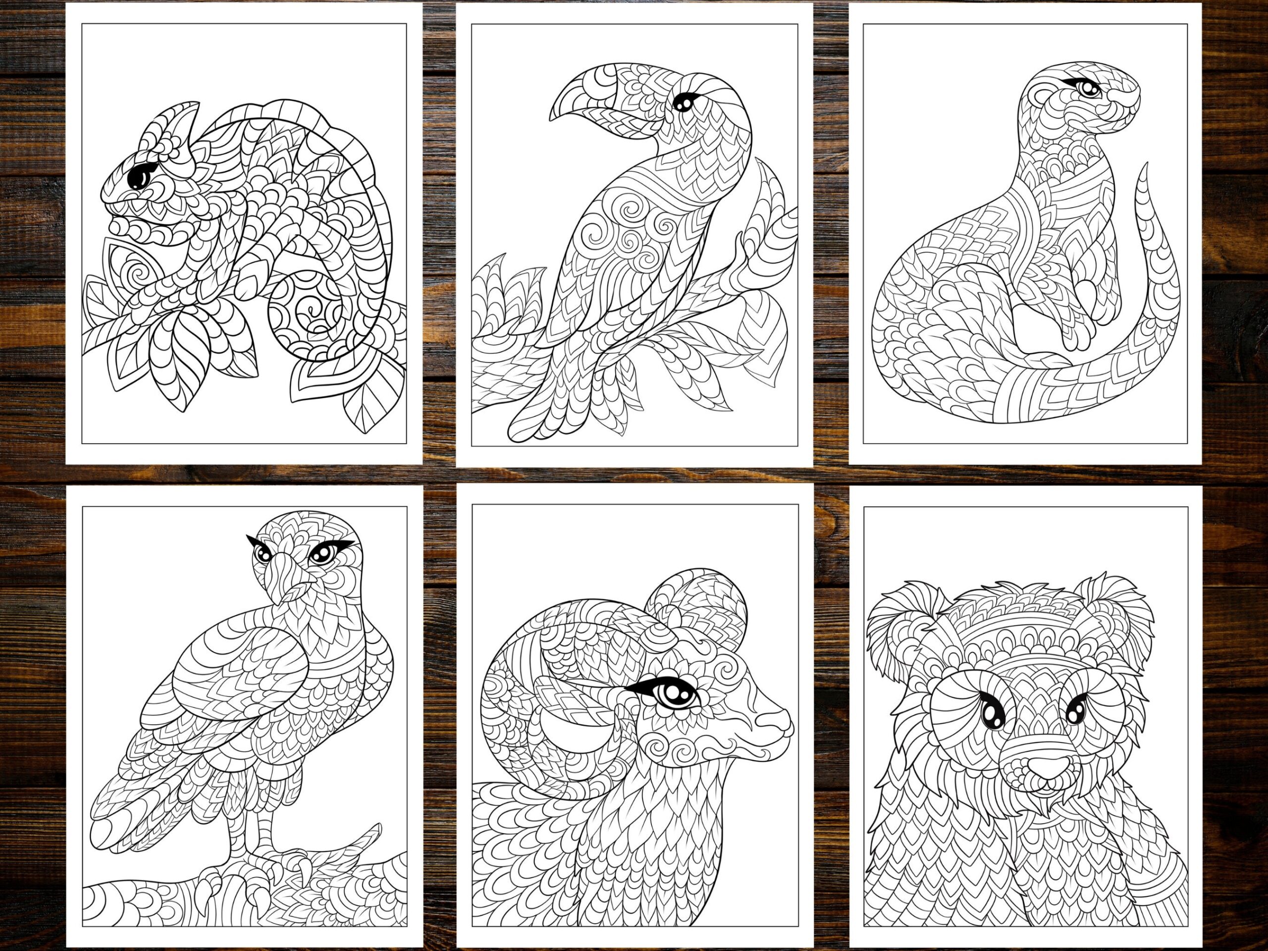 Amazing Animals Coloring Book Discover Relaxation And Stress Relief Through Mandala Patterned Animals Etsy