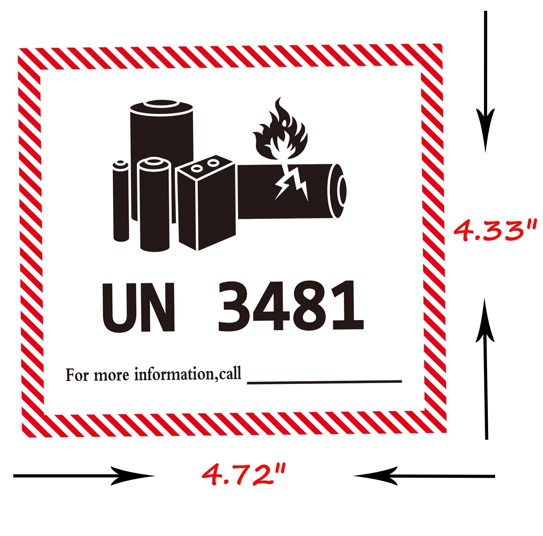 Amazon UN 3481 Lithium Battery Labels 4 72 X 4 33 Inch Lithium Ion Battery Transport Caution Warning Labels 200 Adhesive Stickers Industrial Scientific