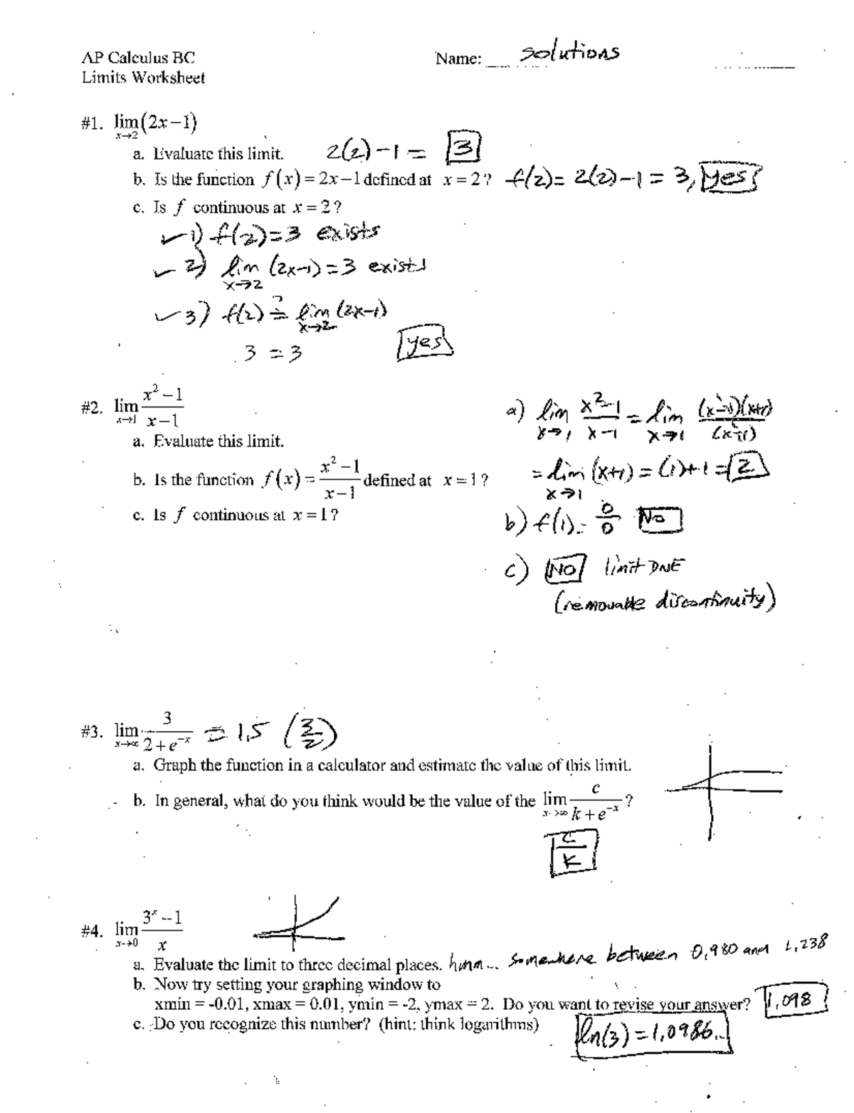 ap calc bc worksheets