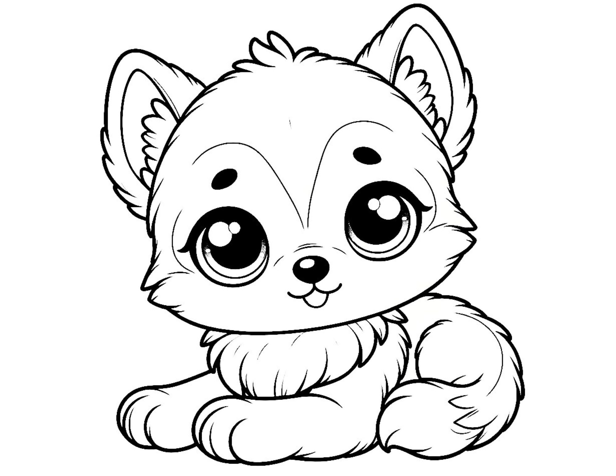 Baby Animal Coloring Book 30 Cute Illustrations Fun Activity Etsy