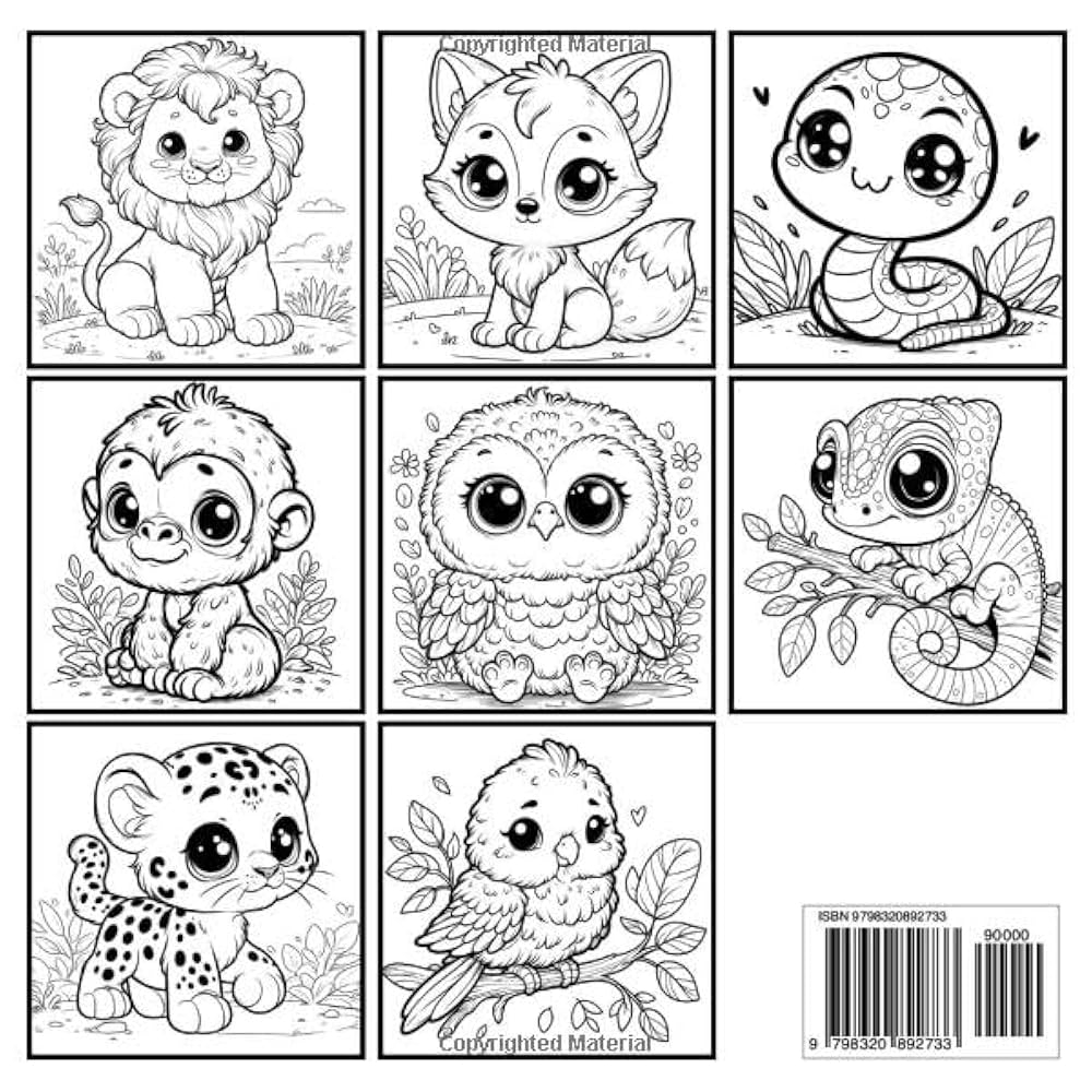 Cute Children Animal Coloring Pages
