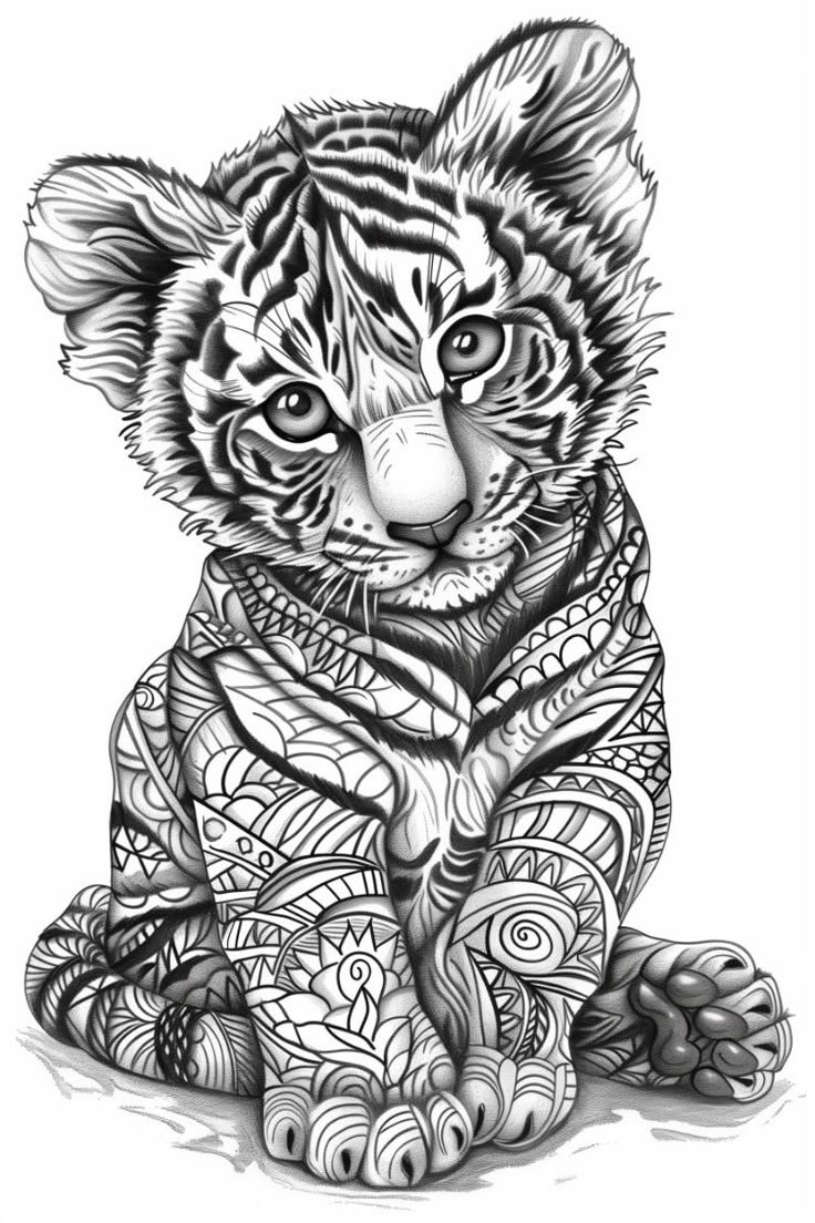 Real Tiger Coloring Pages