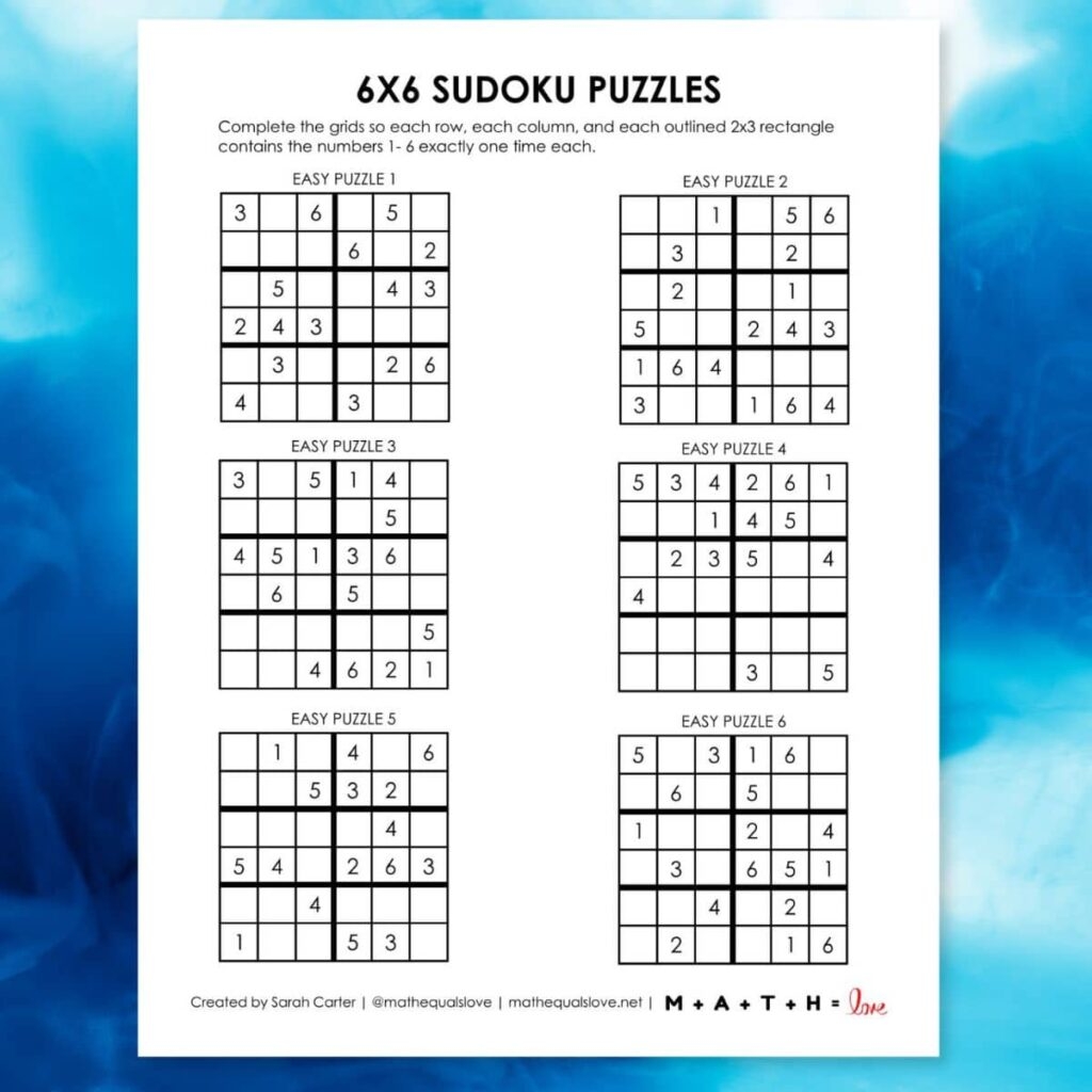 printable sudoku puzzle