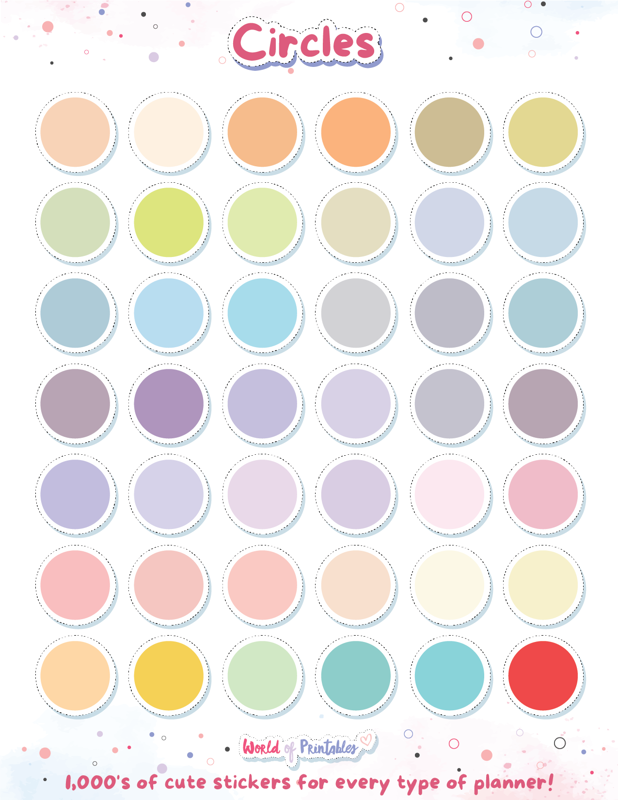 Circle Planner Stickers Free Printable Digital Stickers World Of Printables
