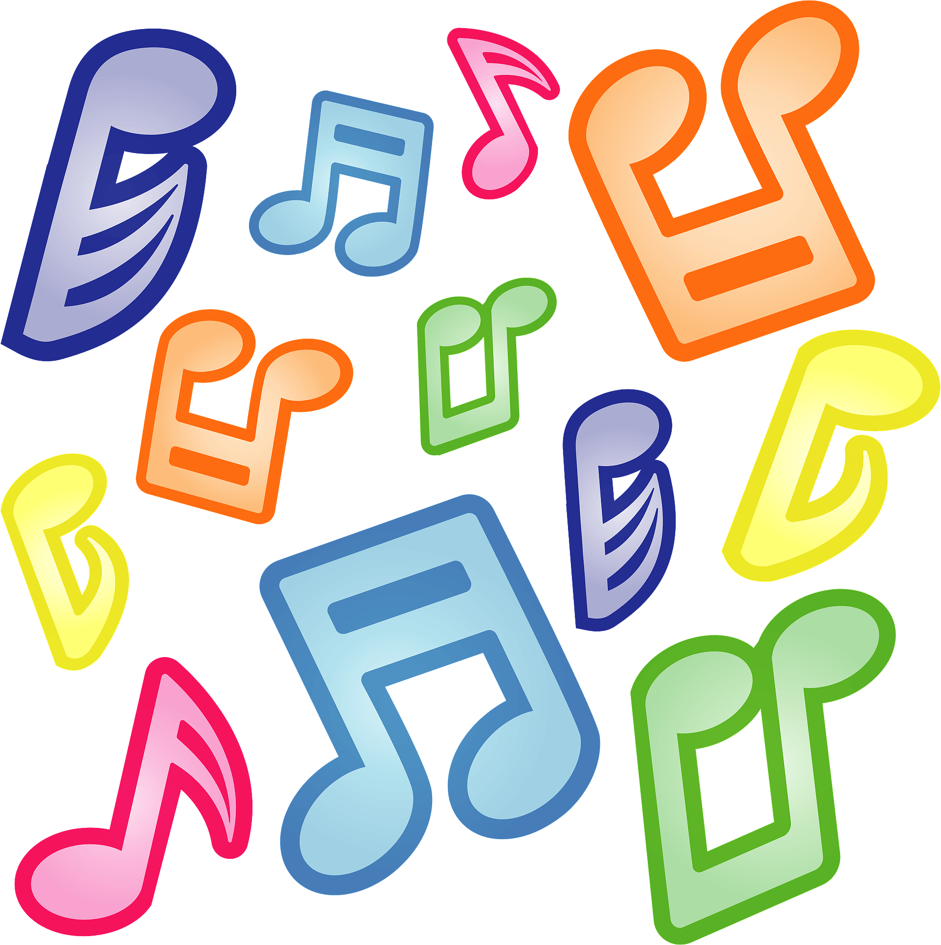 Colorful Musical Notes Design Free Vector Clipart Images On Creazilla