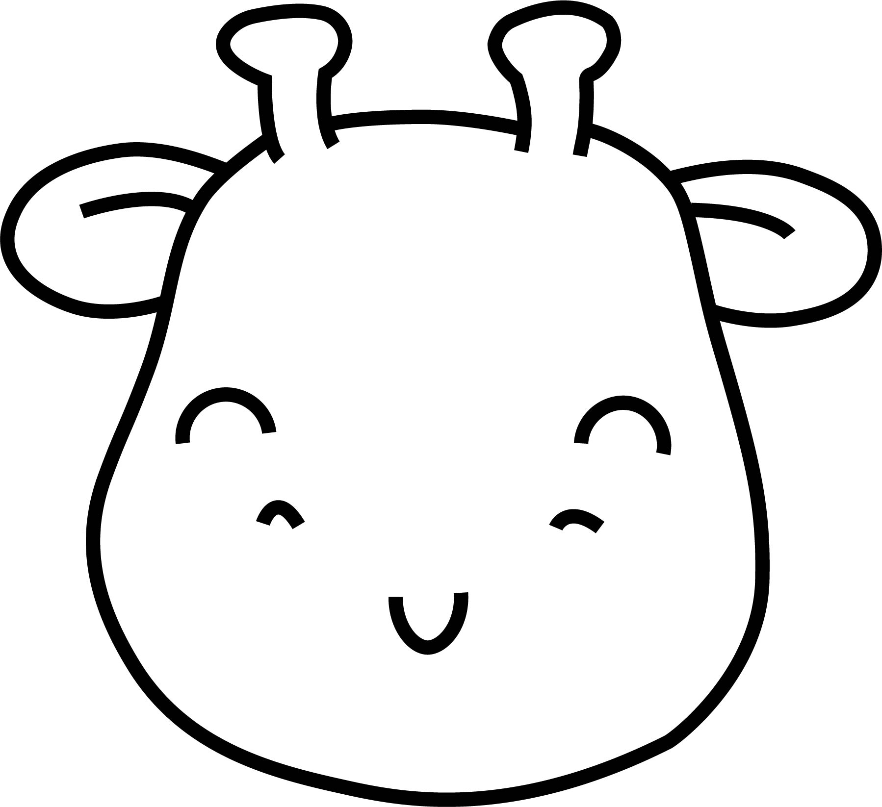 Coloring Drawing Head Of A Cute Giraffe Zumipic