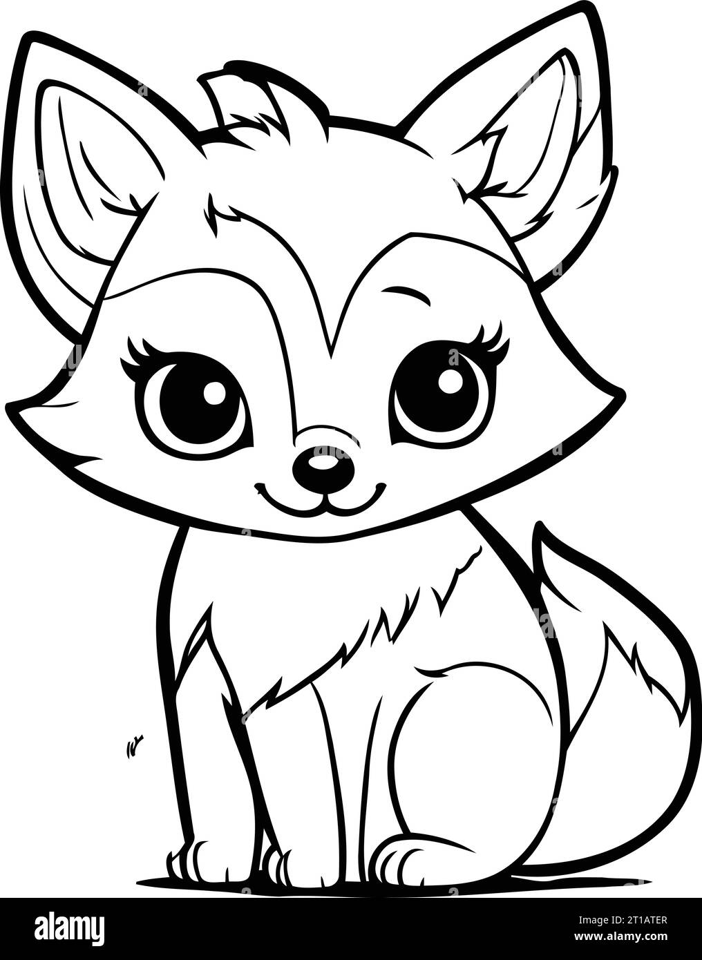 Coloring Page Outline Of Cute Cartoon Fox Animal Coloring Book Stock Vector Image Art Alamy