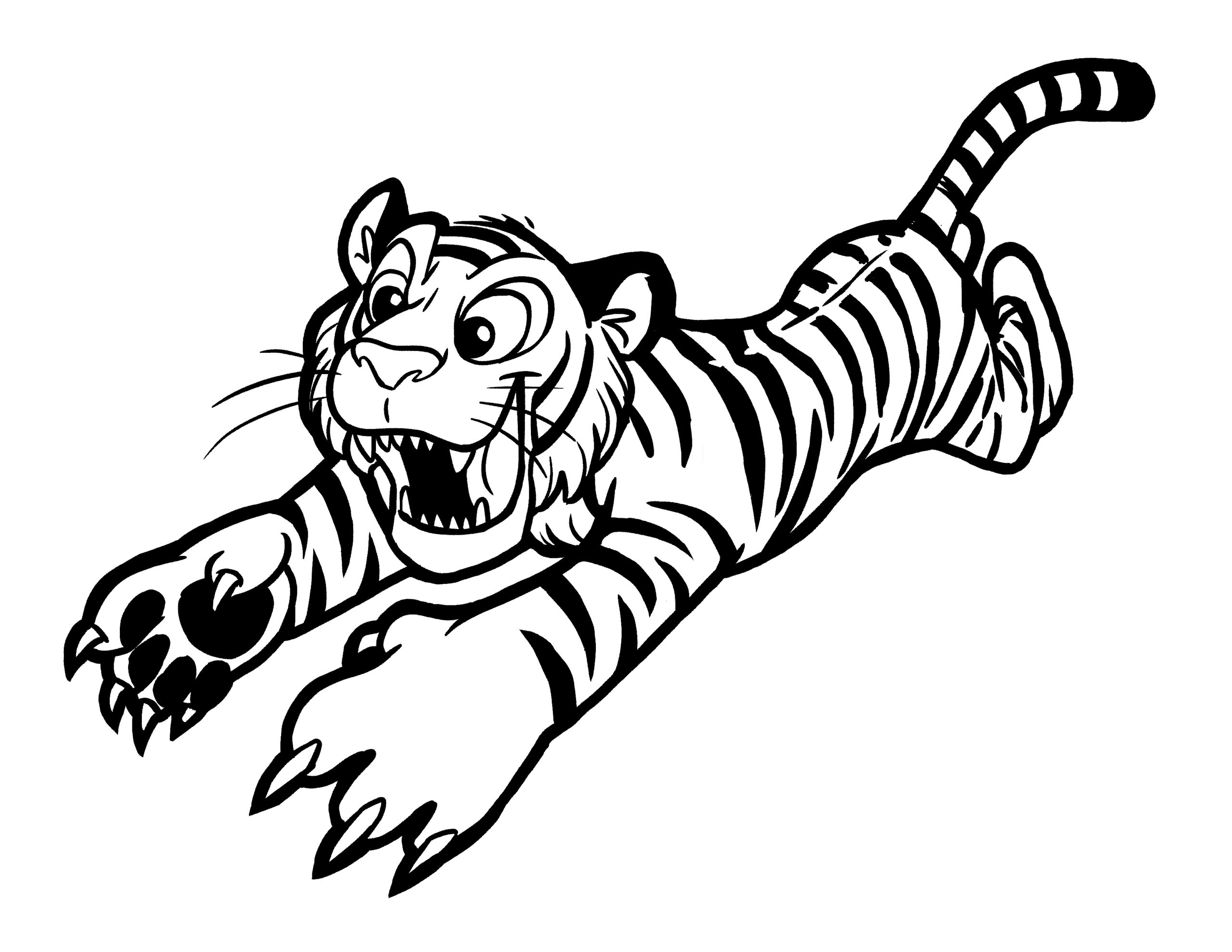 Tiger Kids Coloring Page