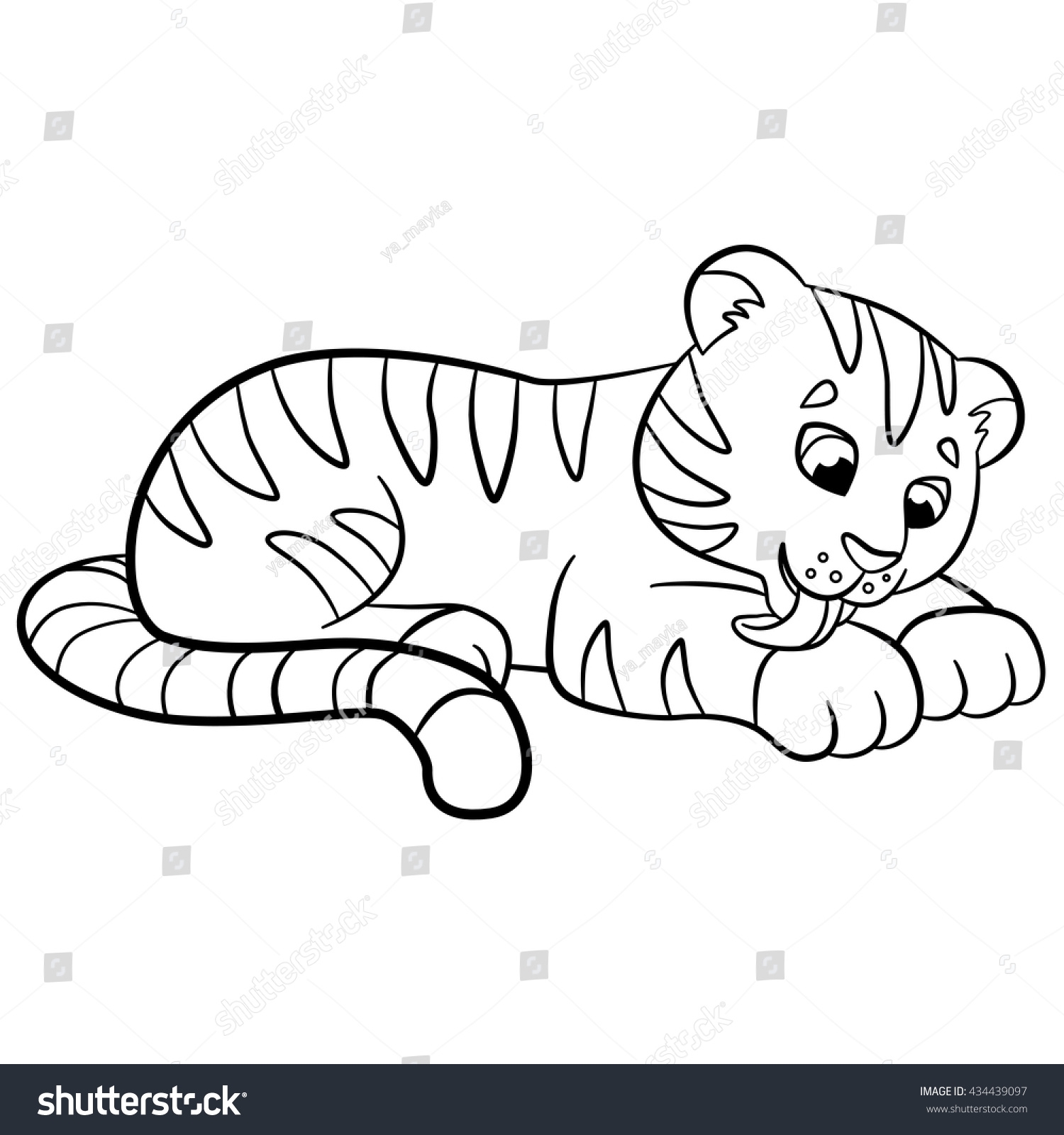Cute Baby Tiger Coloring Pages Animals