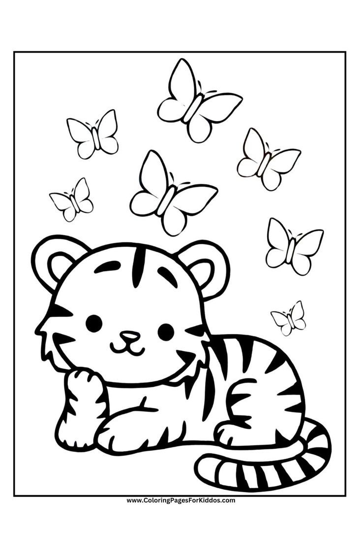 Cute Tiger Coloring Pages