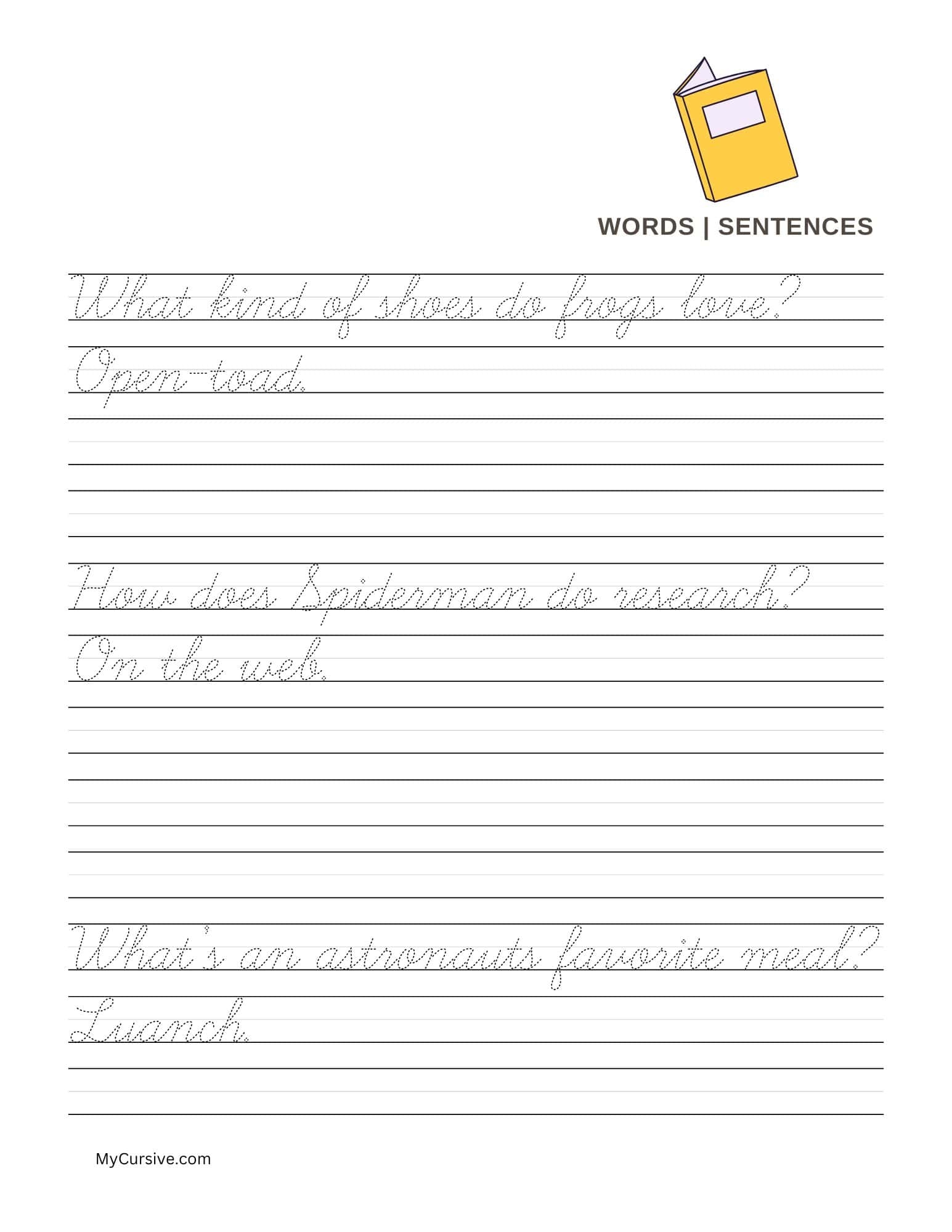 free printable cursive worksheets