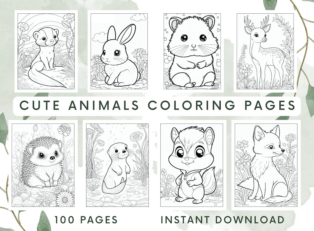 Cute Children Animal Coloring Pages