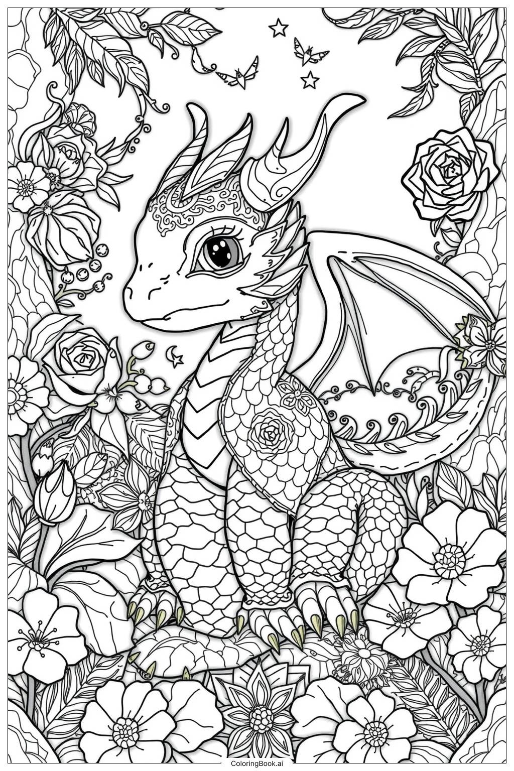 Cute Baby Animals Coloring Pages Dragon