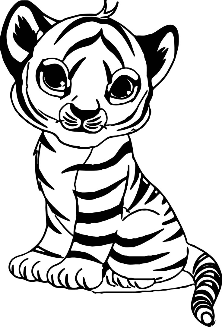 Cute Baby Tiger Coloring Page Wecoloringpage