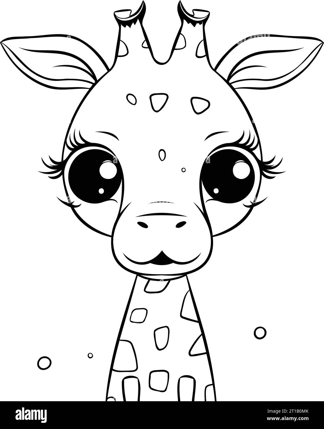 Cute Giraffe Face Coloring Book For Children Vector Illustration Stock Vector Image Art Alamy
