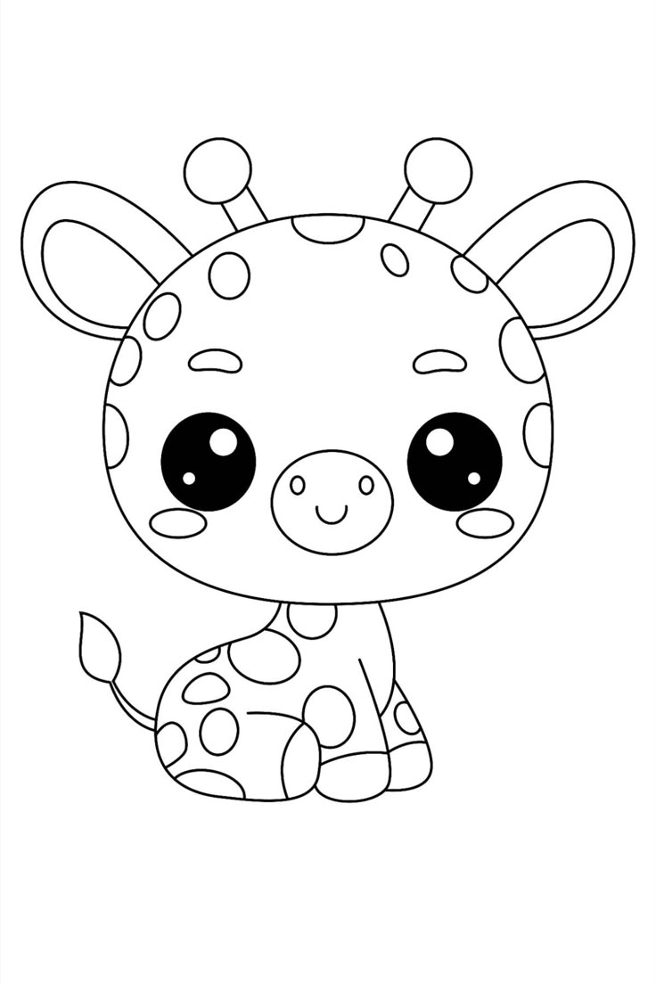 Cute Giraffe Squishmallow Coloring Page