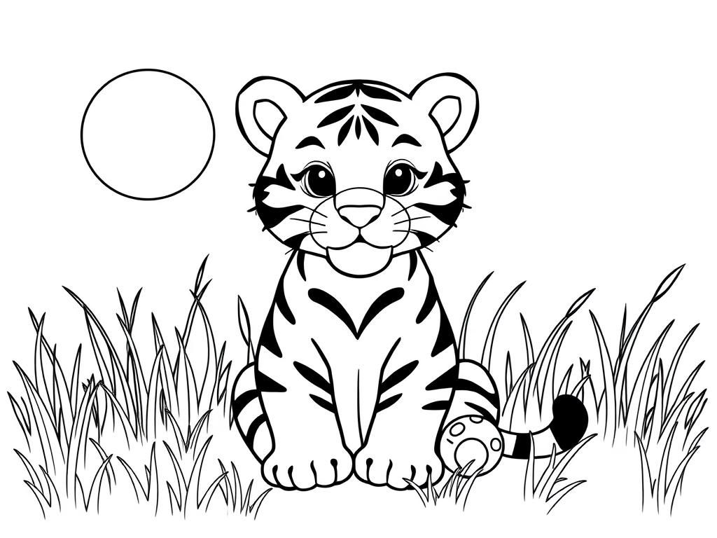 Cute Tiger Coloring Page Free Printable Coloring Page