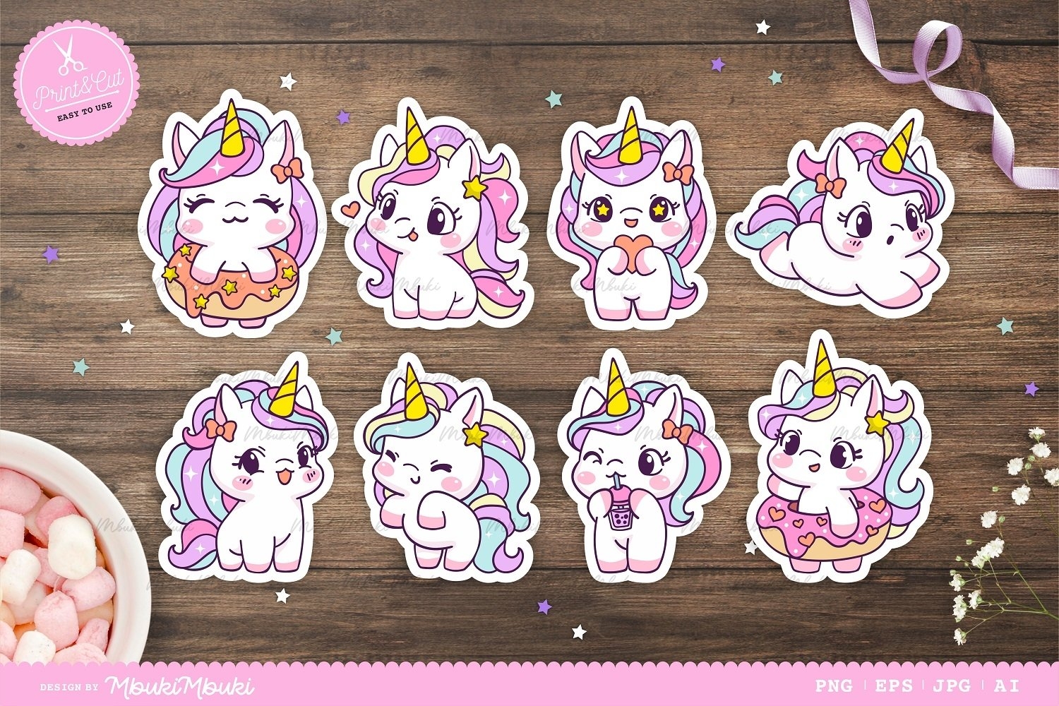 Cute Unicorn Printable Stickers For Kids 2621555 
