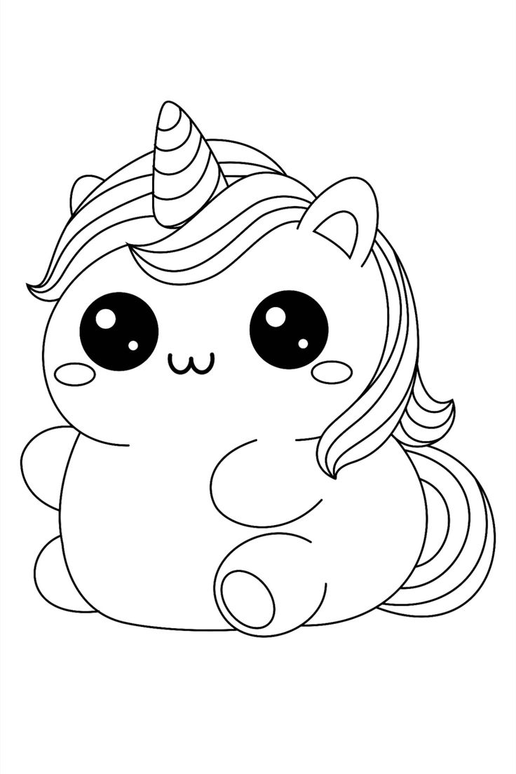 Cute Unicorn Squishmallow Coloring Page