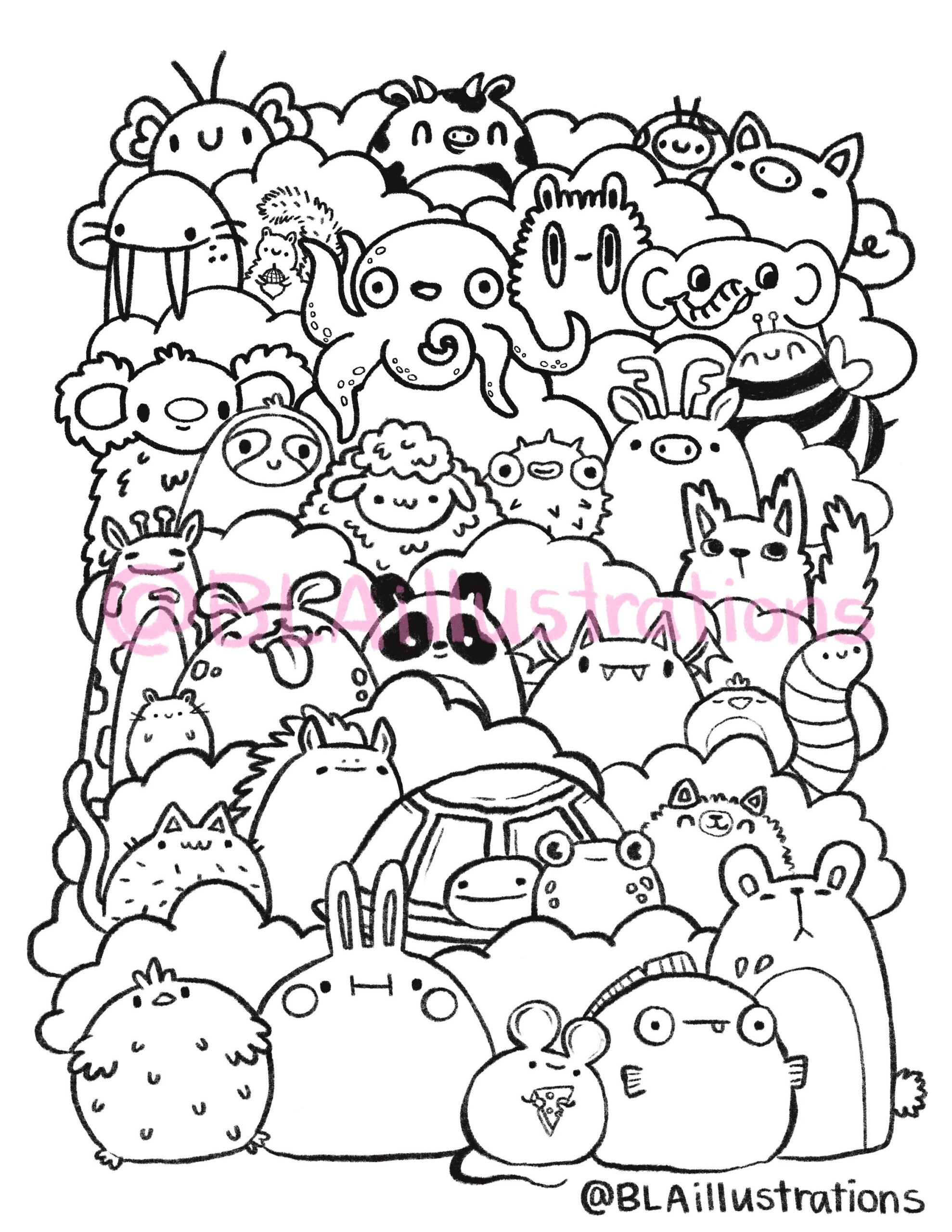 DIGITAL DOWNLOAD SQUISH Coloring Page Diy Coloring Kid Friendly Coloring Page Cute Print At Home Coloring Page Instant Download Etsy