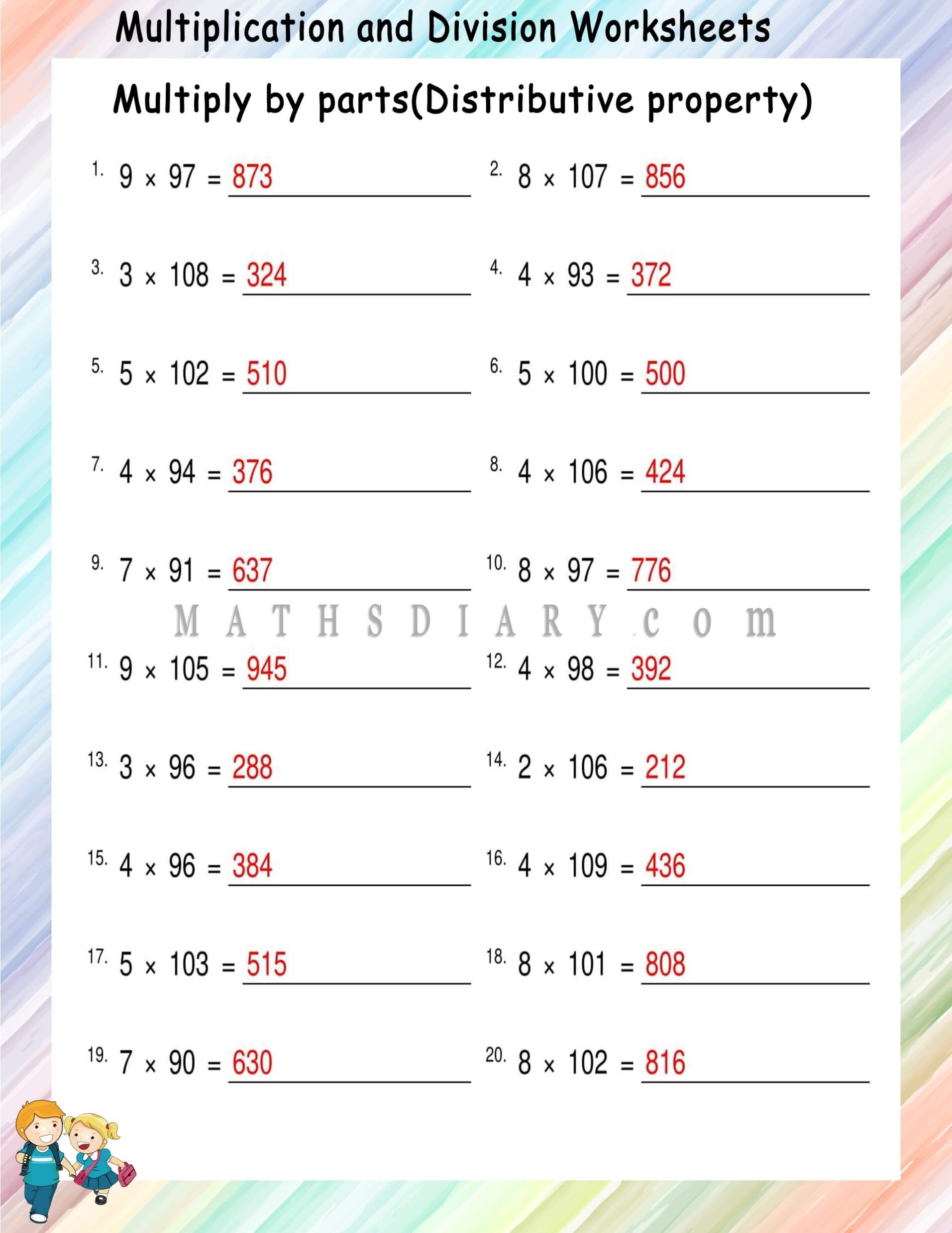 Distributive Property Worksheet Worksheets Library