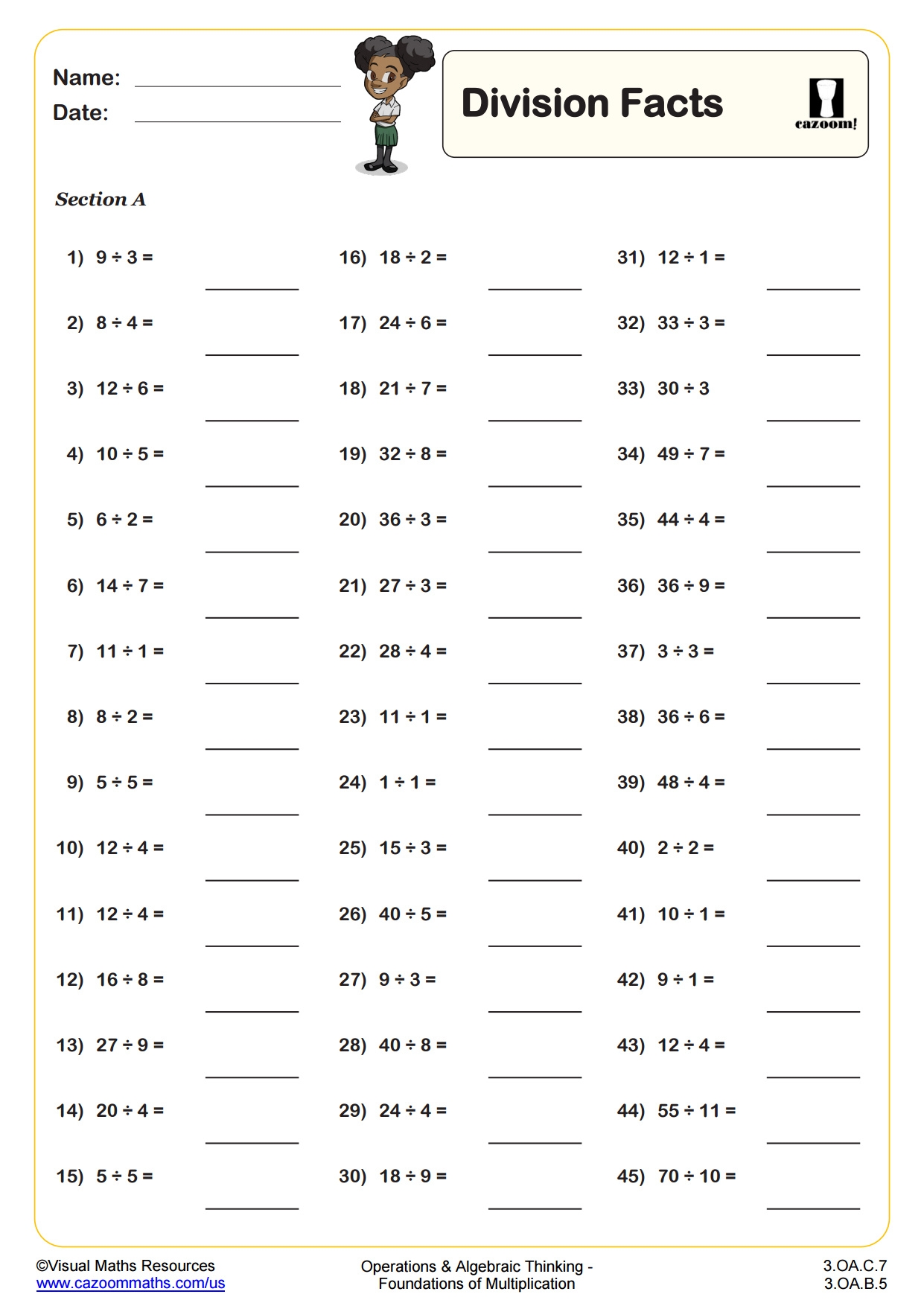 Division Facts Fun And Engaging 3rd Grade PDF Worksheets