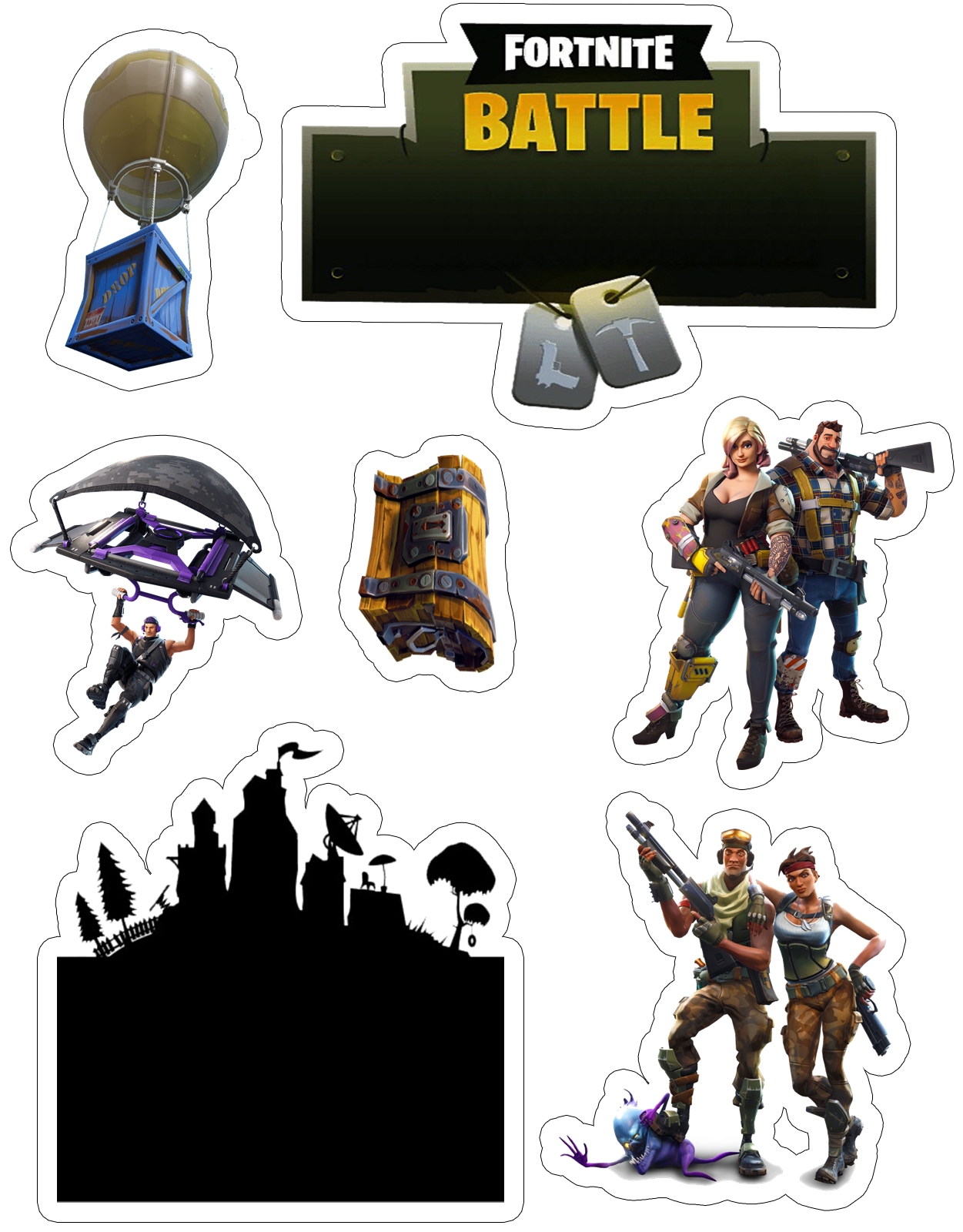 fortnite cake topper printable