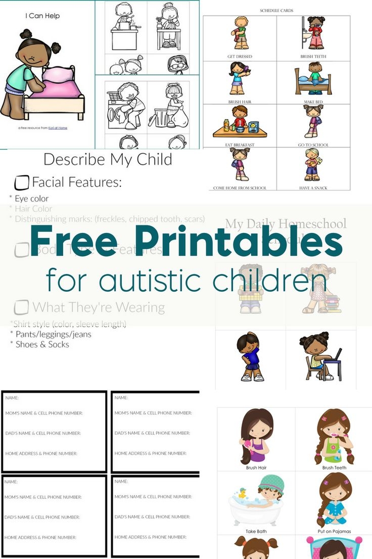 Free Printable Autism Worksheets Pdf
