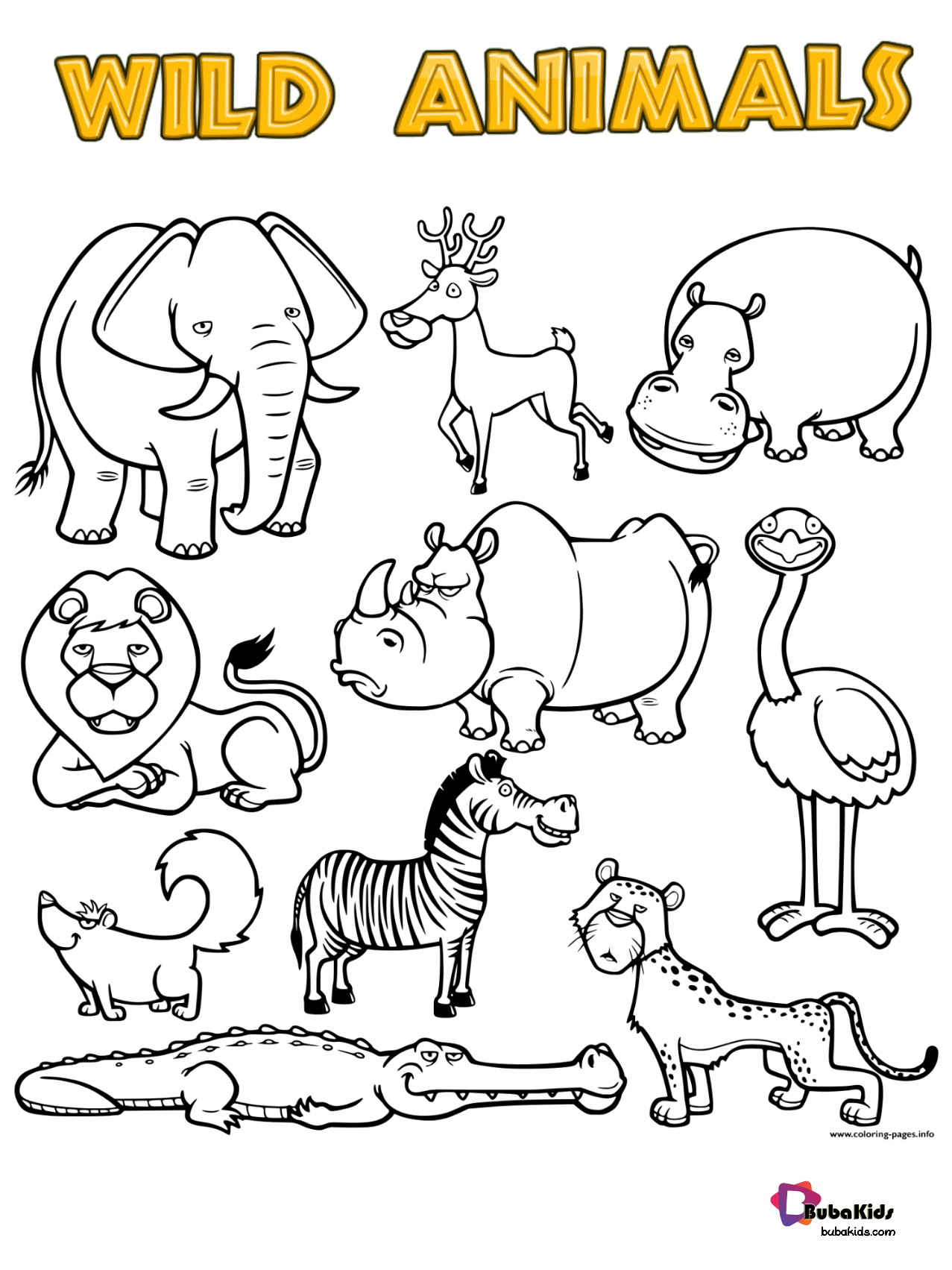 Wild Animal Color Pages