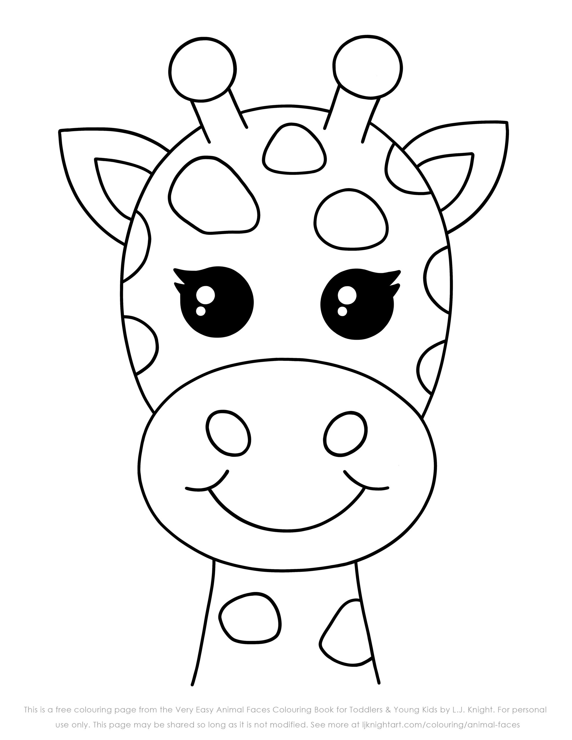 Giraffe Head Coloring Pages