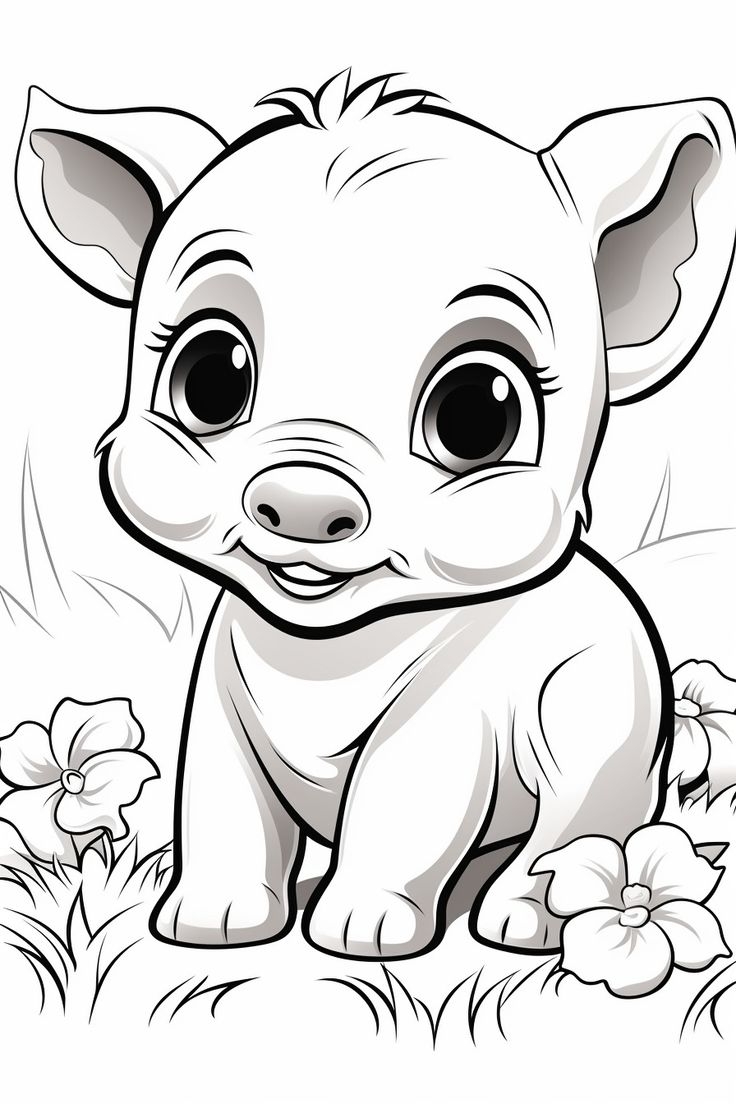 Cute Baby Animals Cartoon Coloring Pages