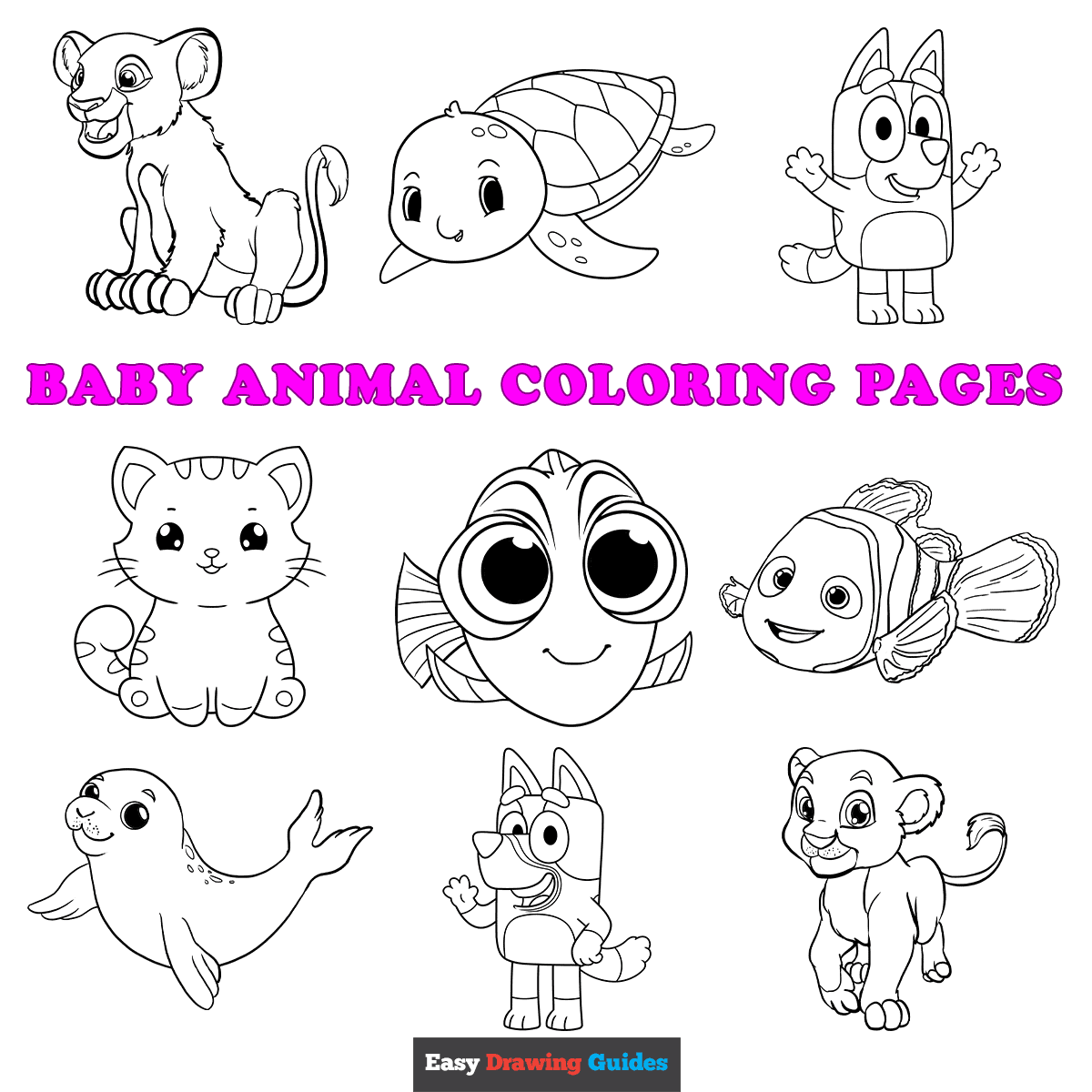 Cute Baby Animals Coloring Pages Printable