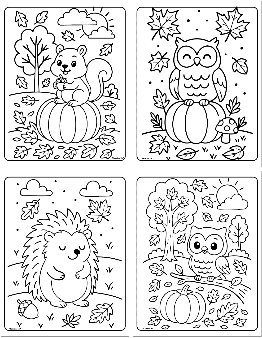 Free Printable Bold U0026 Easy Fall Coloring Pages The Artisan Life