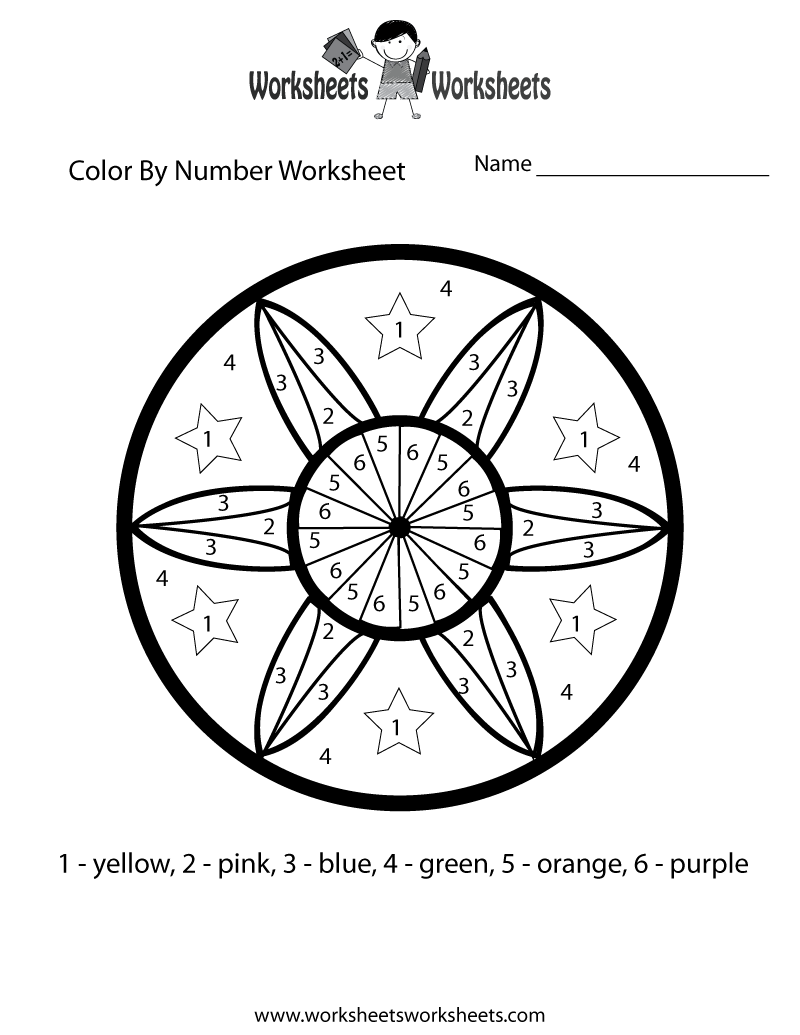 color number math worksheets
