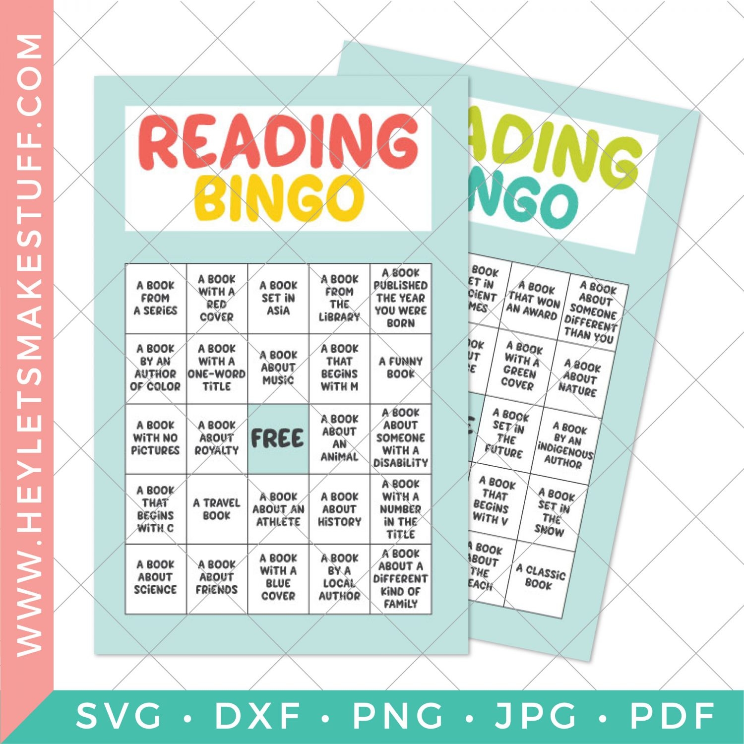 printable reading bingo cards